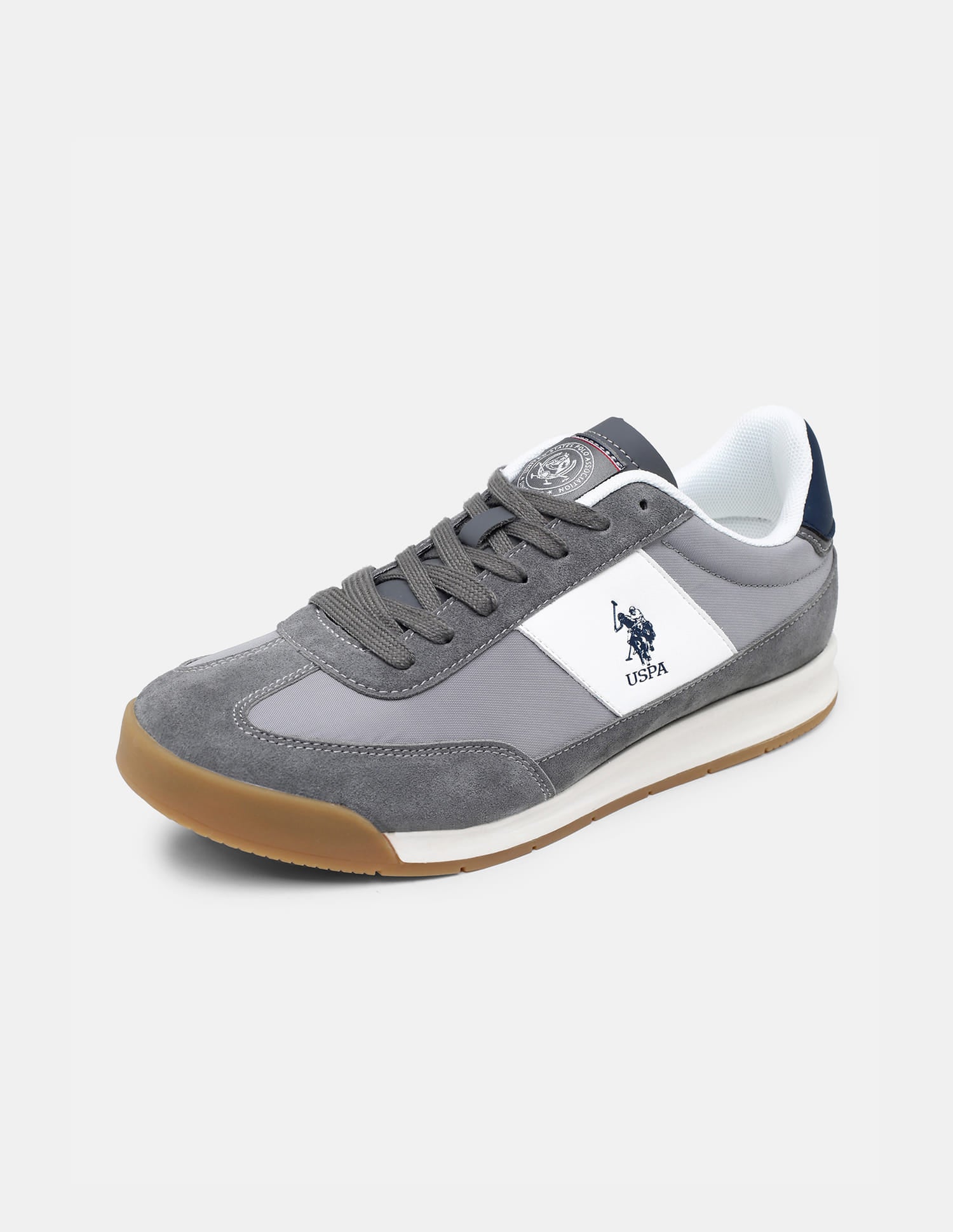Round Toe Lace Ups Gallop Sneakers Grey - U.S. Polo Assn. India | Large