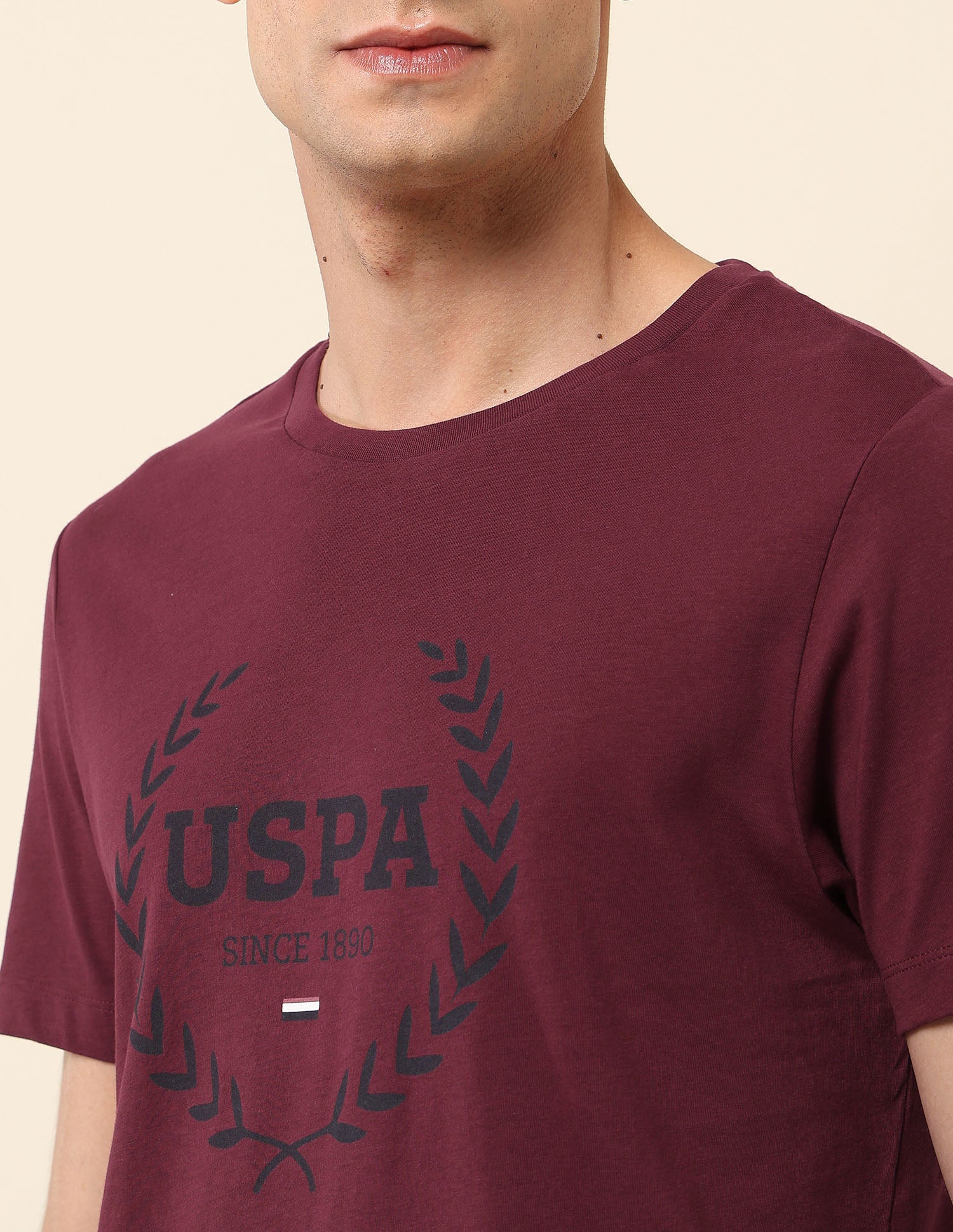 Brand Printed Slim Fit T-Shirt Maroon - U.S. POLO ASSN. | Large