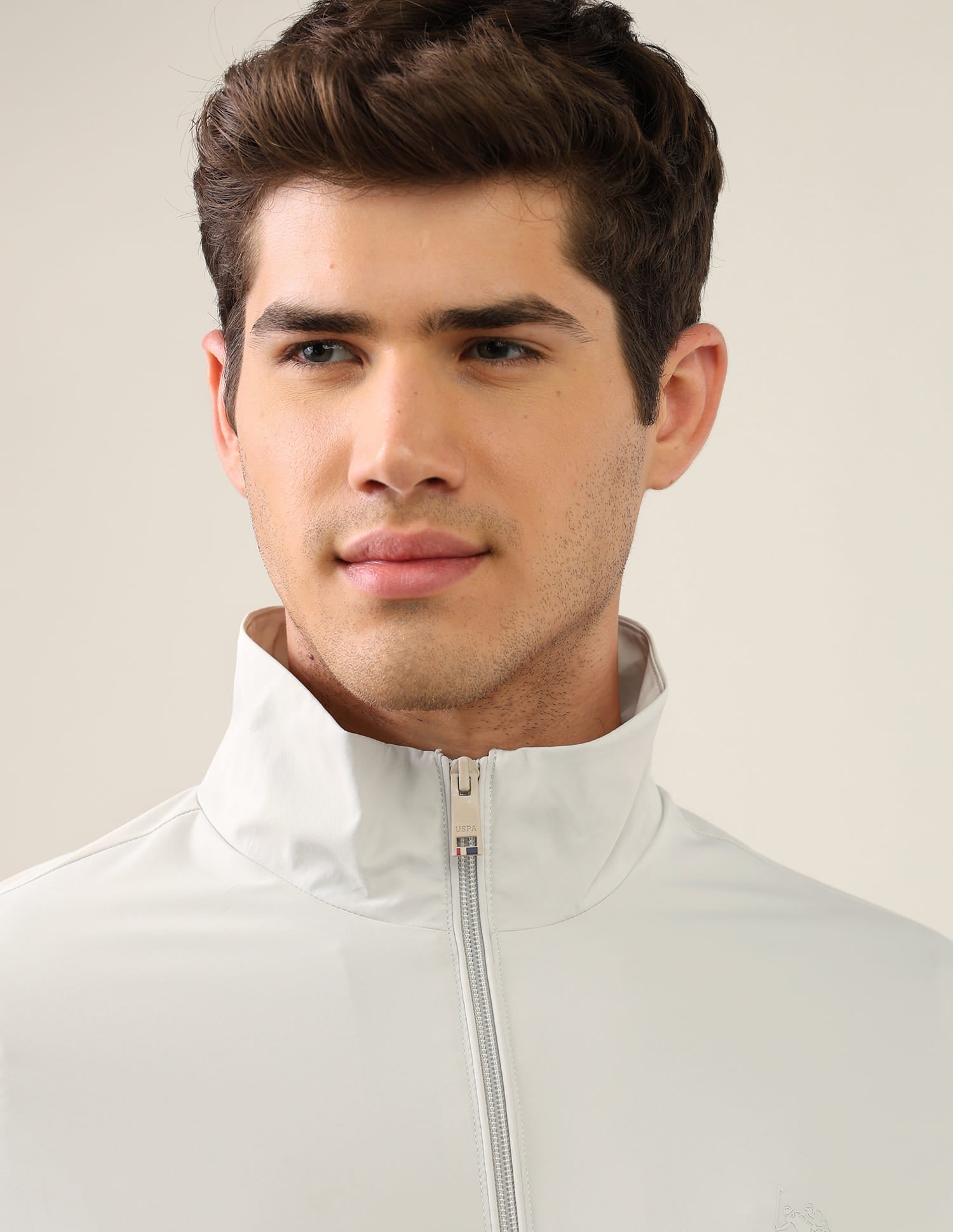 Graphic Printed Regular Fit Jacket Ice Grey - U.S. Polo Assn. India | Large