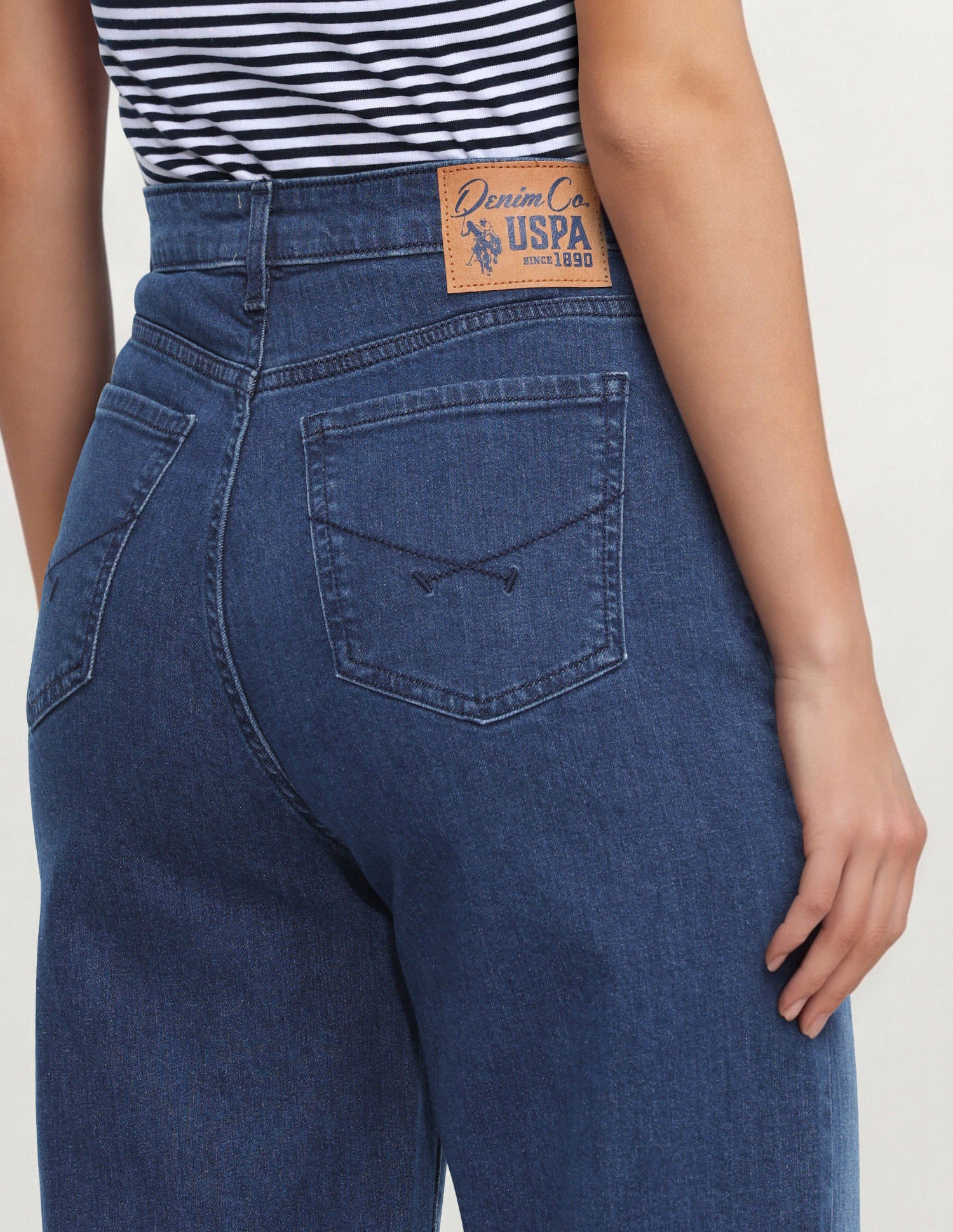 High Rise Wide Leg Fit Jeans Blue - U.S. Polo Assn. India | Large