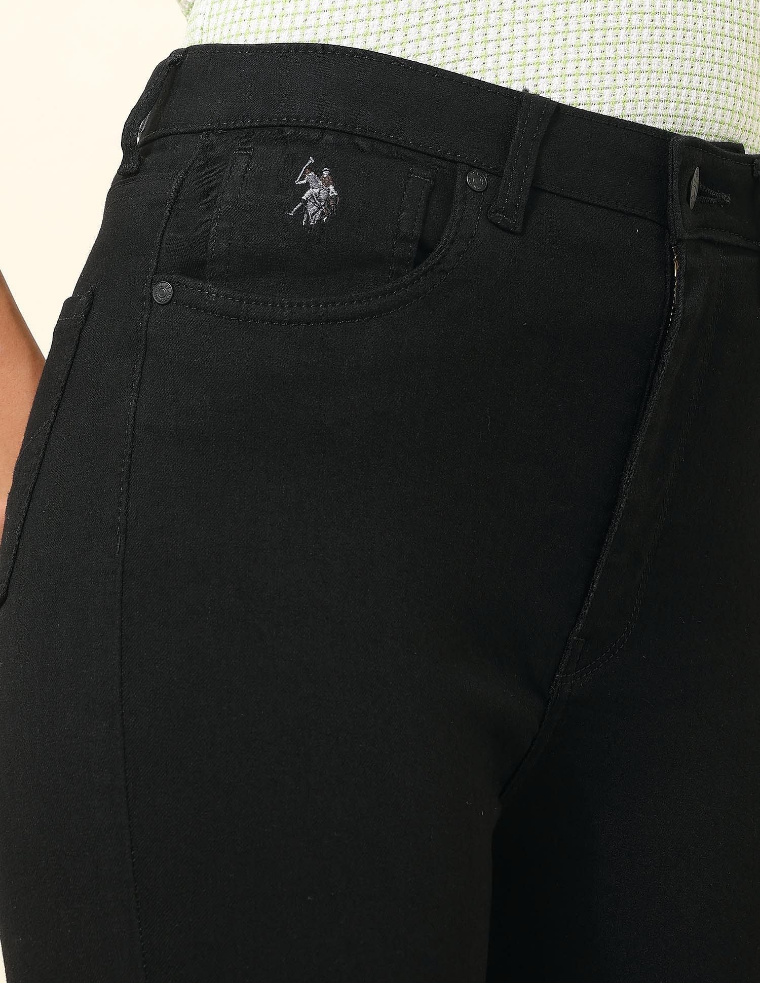 Ultra-High Rise Flared Fit Jeans Rinse Black - U.S. POLO ASSN. | Large