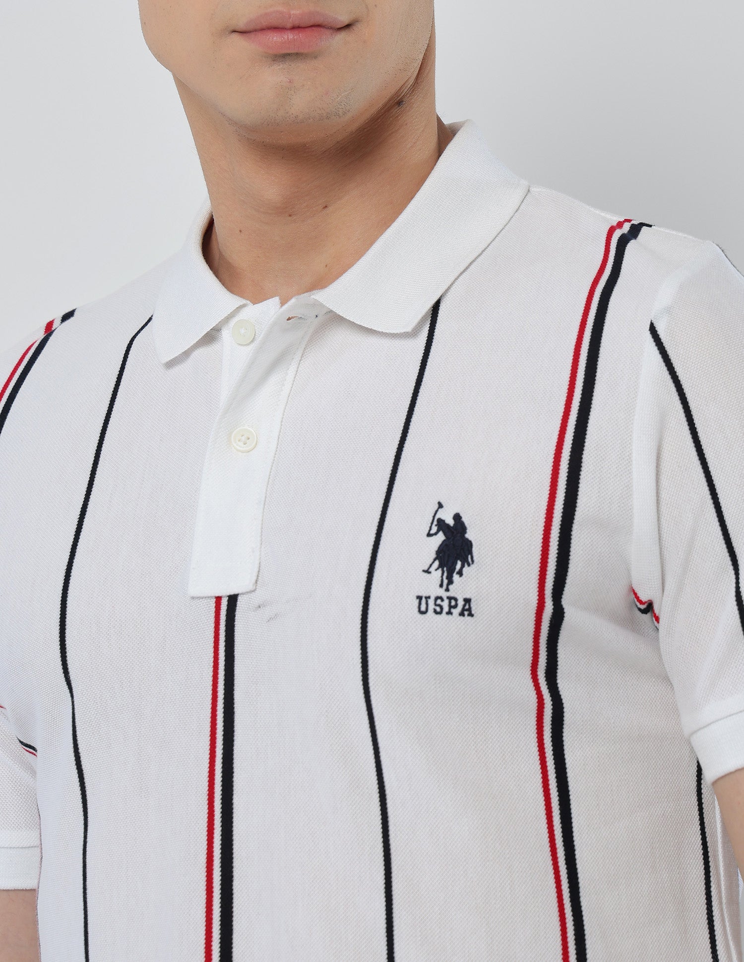 Vertical Striped Regular Fit Polo Shirt White - U.S. POLO ASSN. | Large