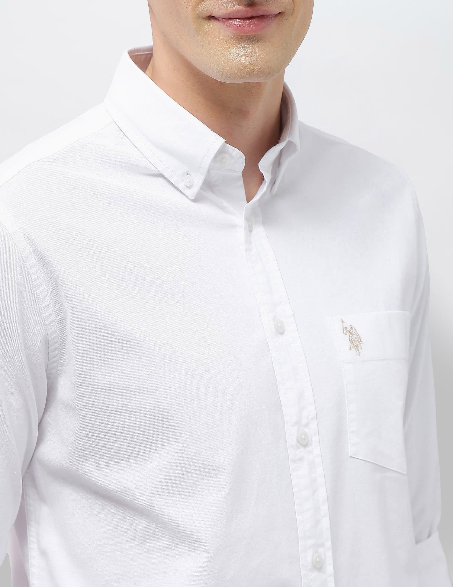 Tailored Fit Oxford Shirt White - U.S. Polo Assn. India | Large