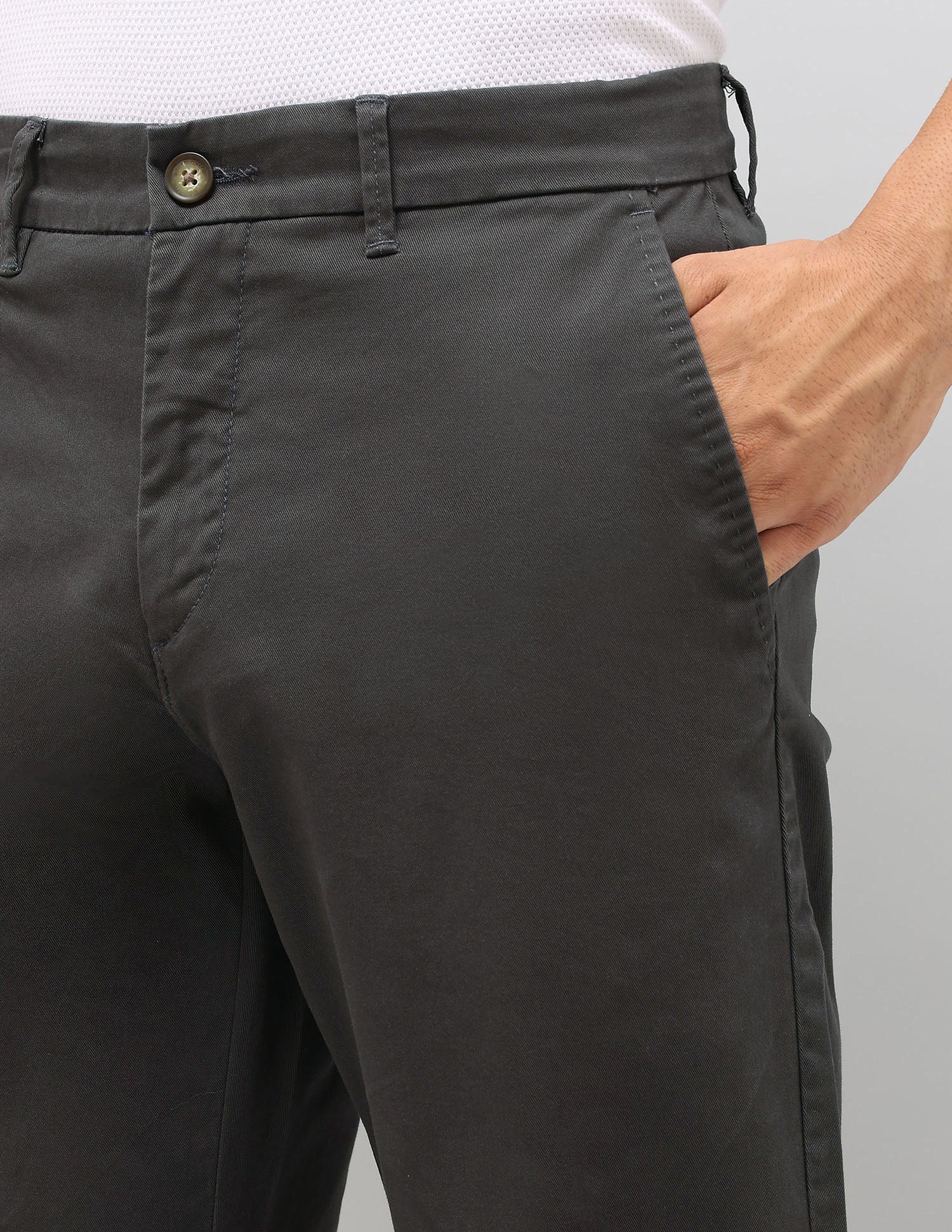 Twill Riley Straight Fit Trousers Dark Grey - U.S. POLO ASSN. | Large