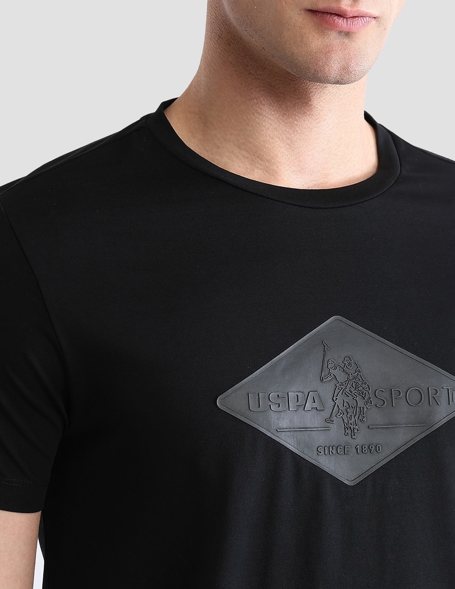 Brand Embossed Regular Fit Active T-Shirt Black - U.S. POLO ASSN. | Large