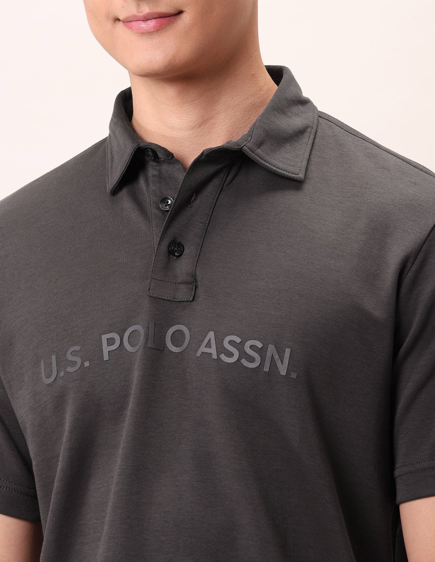 Brand Embossed Outdoor Polo Shirt Dark Grey - U.S. POLO ASSN. | Large