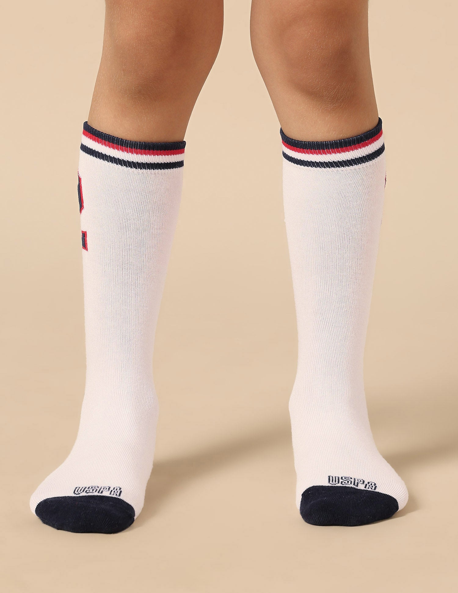 Boys Mid-Calf Length KS003 Socks - Pack Of 3 Skydiver/White/Blue - U.S. POLO ASSN. | Large