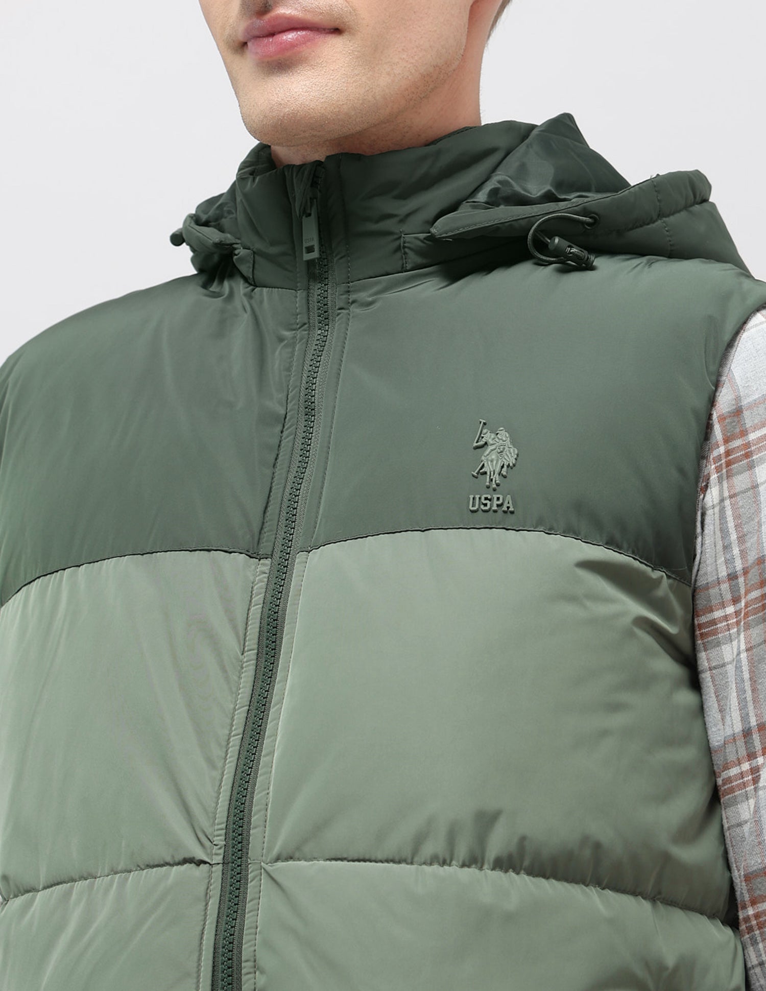 Detachable Hood Solid Jacket Olive - U.S. POLO ASSN. | Large