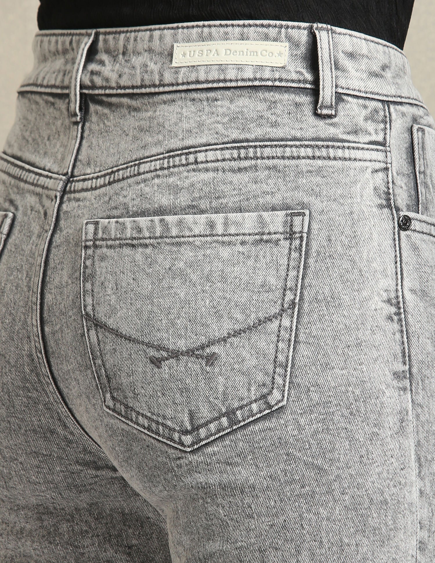 Bootcut Fit Acid Wash Jeans Grey - U.S. Polo Assn. India | Large