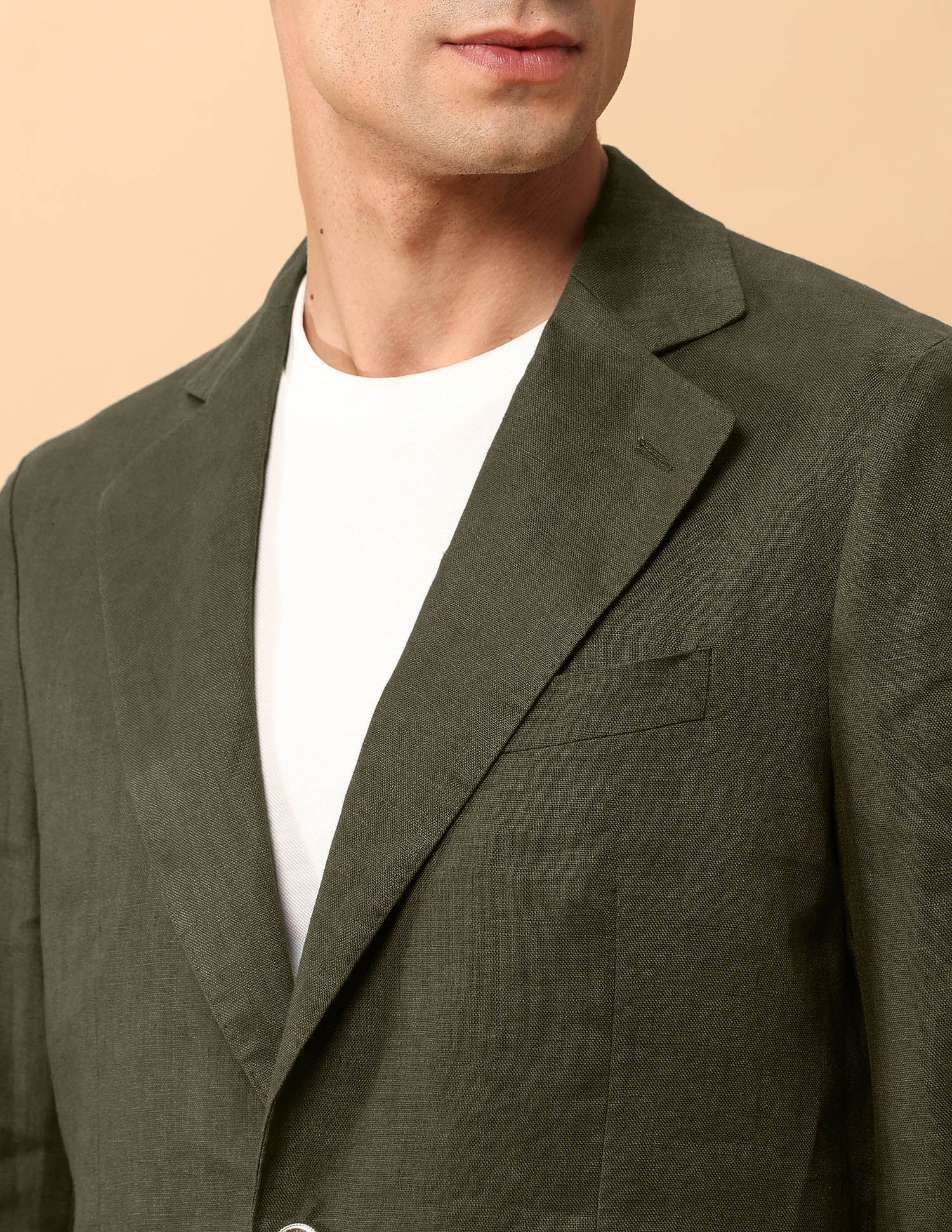 Pacho X Pure Linen Slim Fit Blazer Olive - U.S. POLO ASSN. | Large