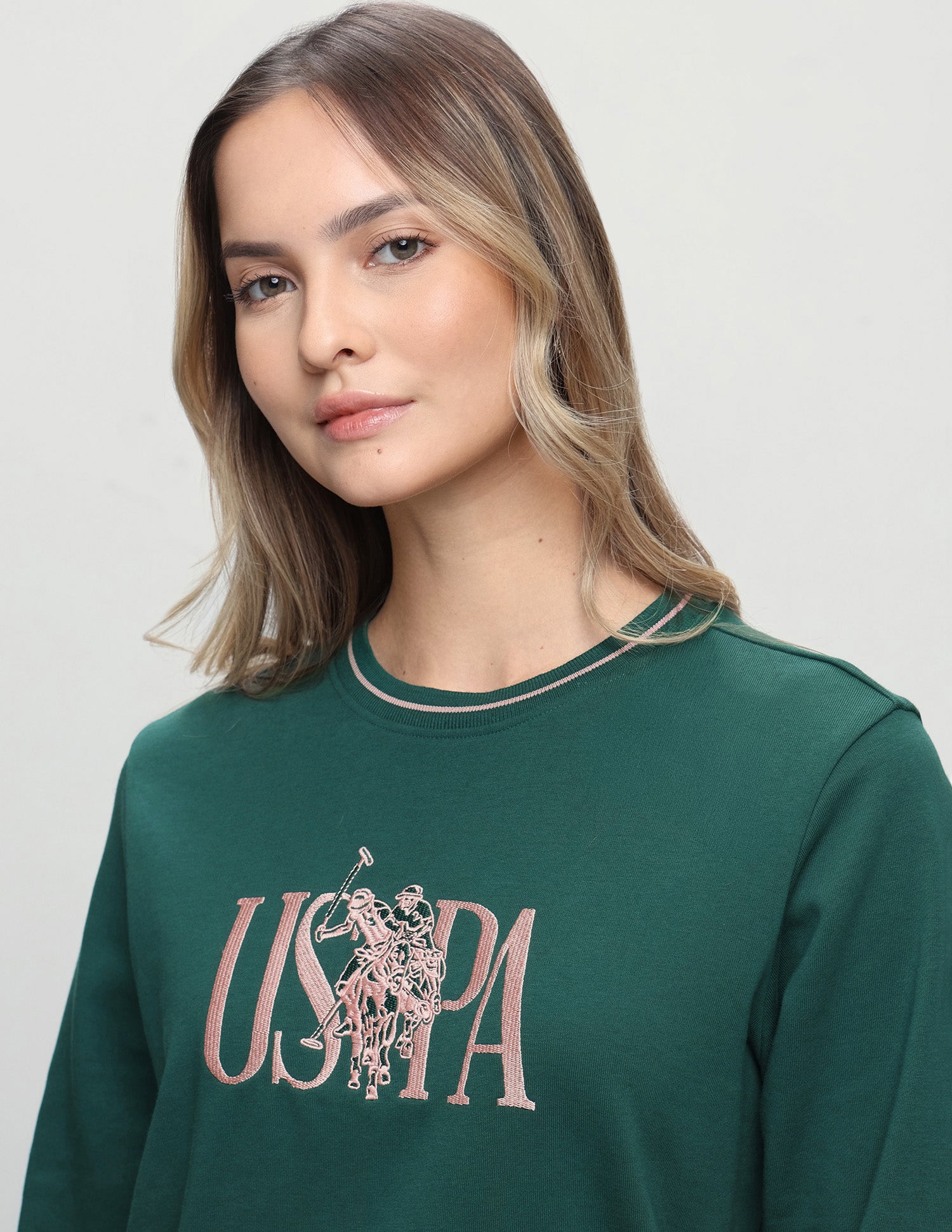 Brand Embroidered Regular Fit Sweatshirt Dark Green - U.S. Polo Assn. India | Large