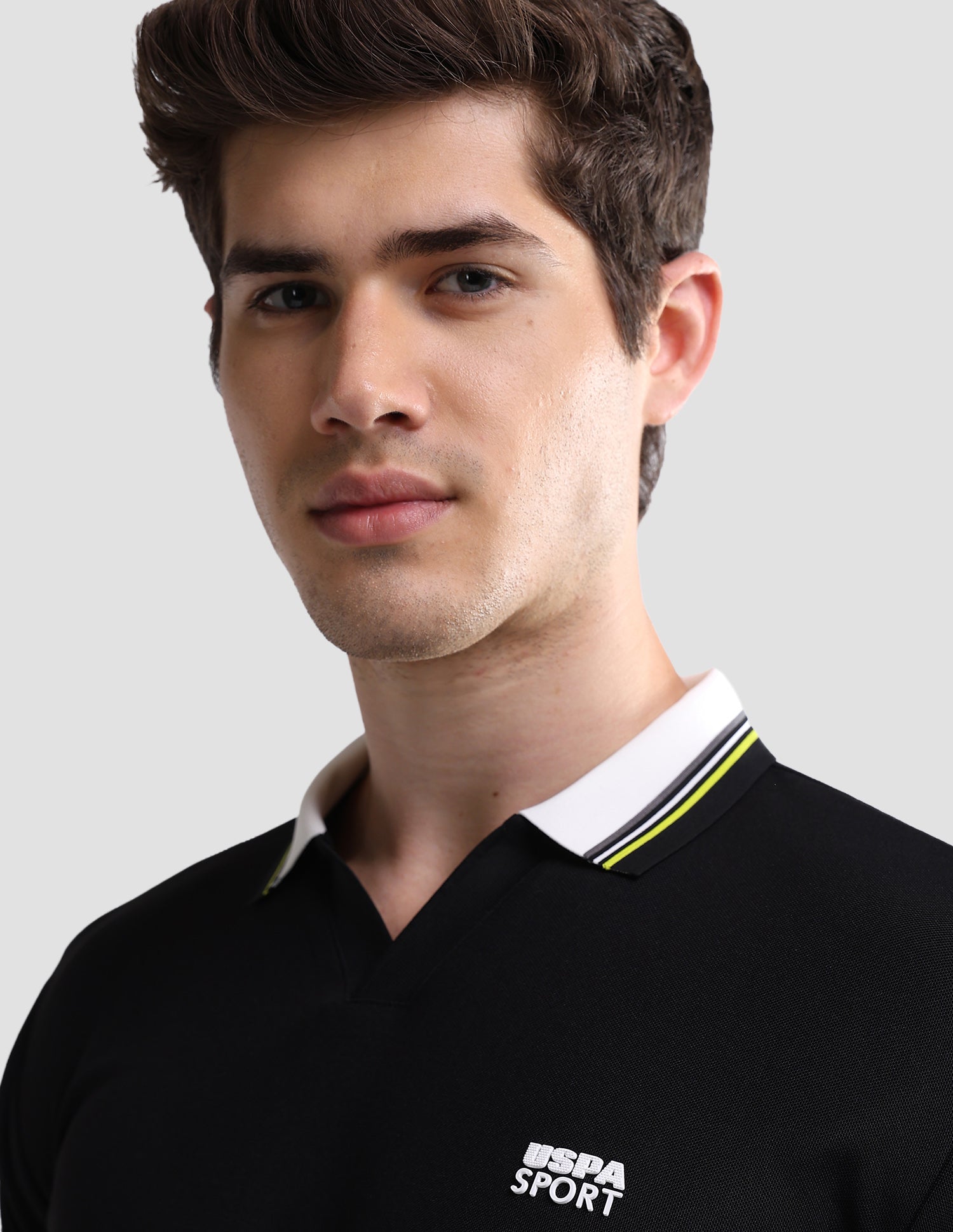 Solid Slim Fit Active Polo Shirt Black - U.S. Polo Assn. India | Large