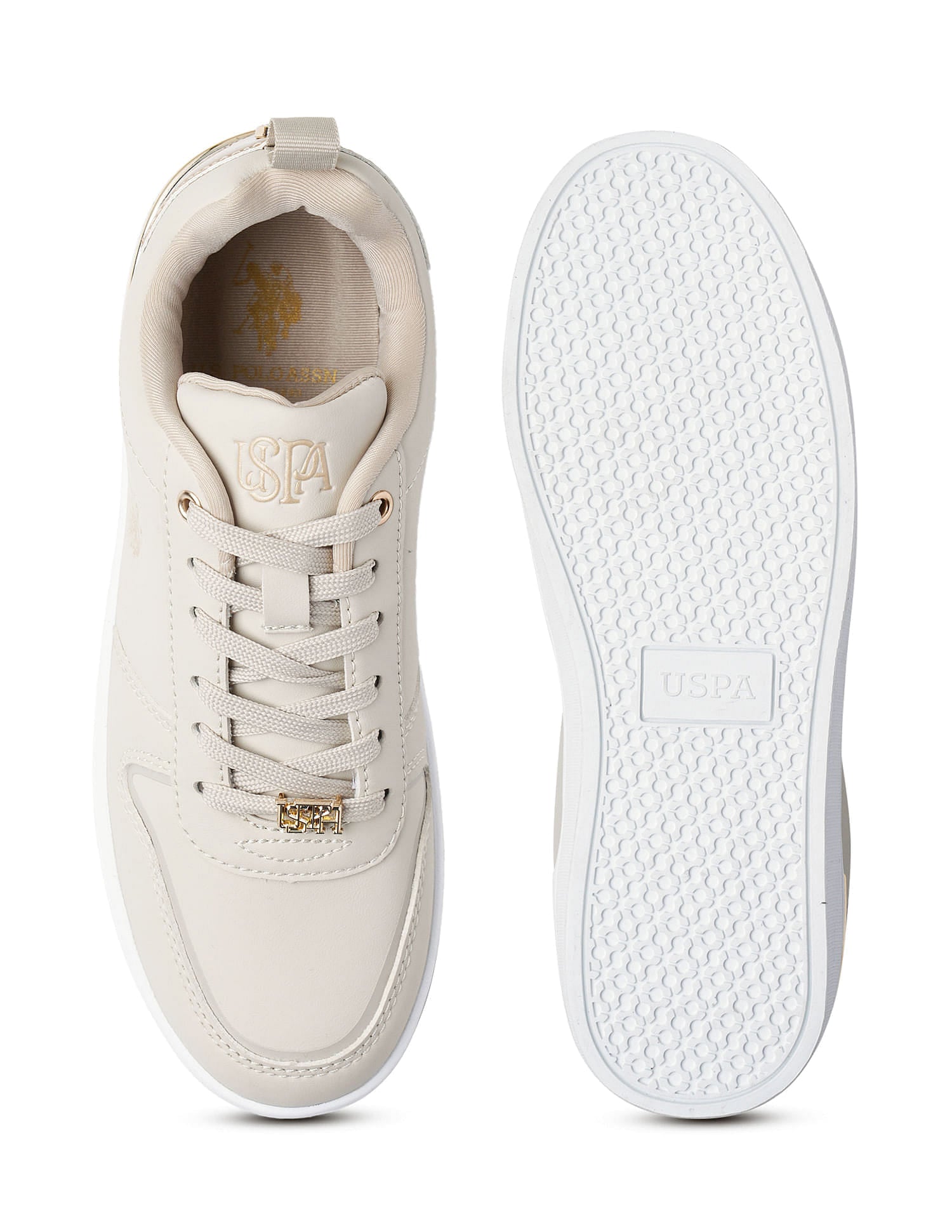 Round Toe Logo Aya 2.0 Sneakers Beige - U.S. Polo Assn. India | Large