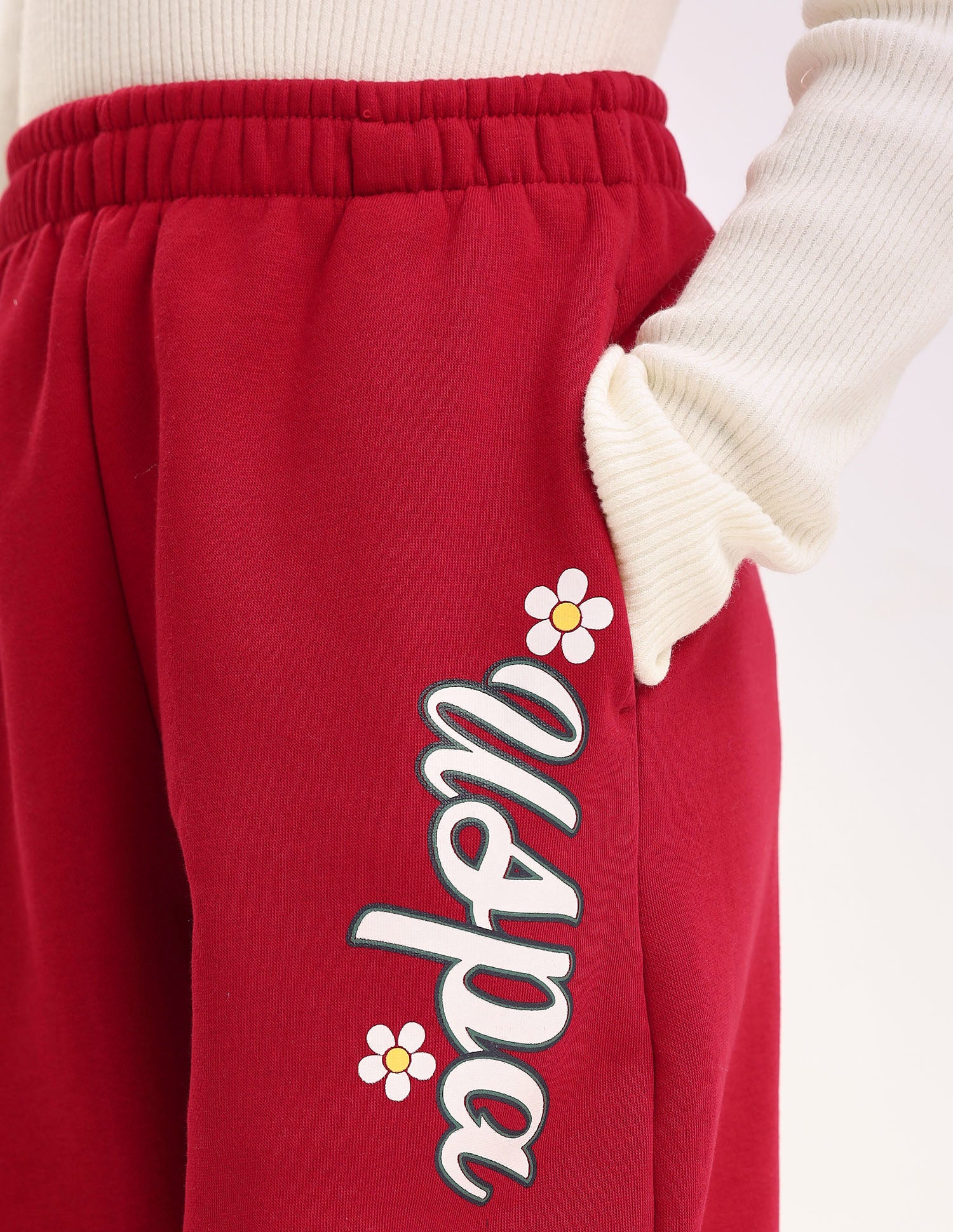 Girls Solid Regular Fit Joggers Red - U.S. POLO ASSN. | Large