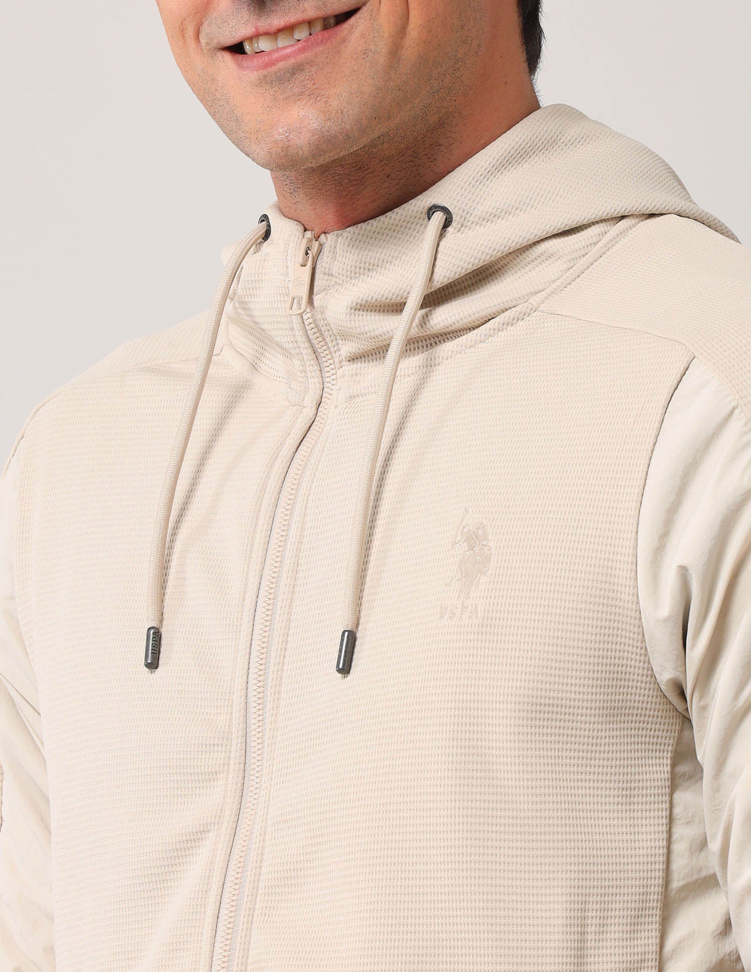 Solid Regular Fit Sweatshirt Beige - U.S. Polo Assn. India | Large