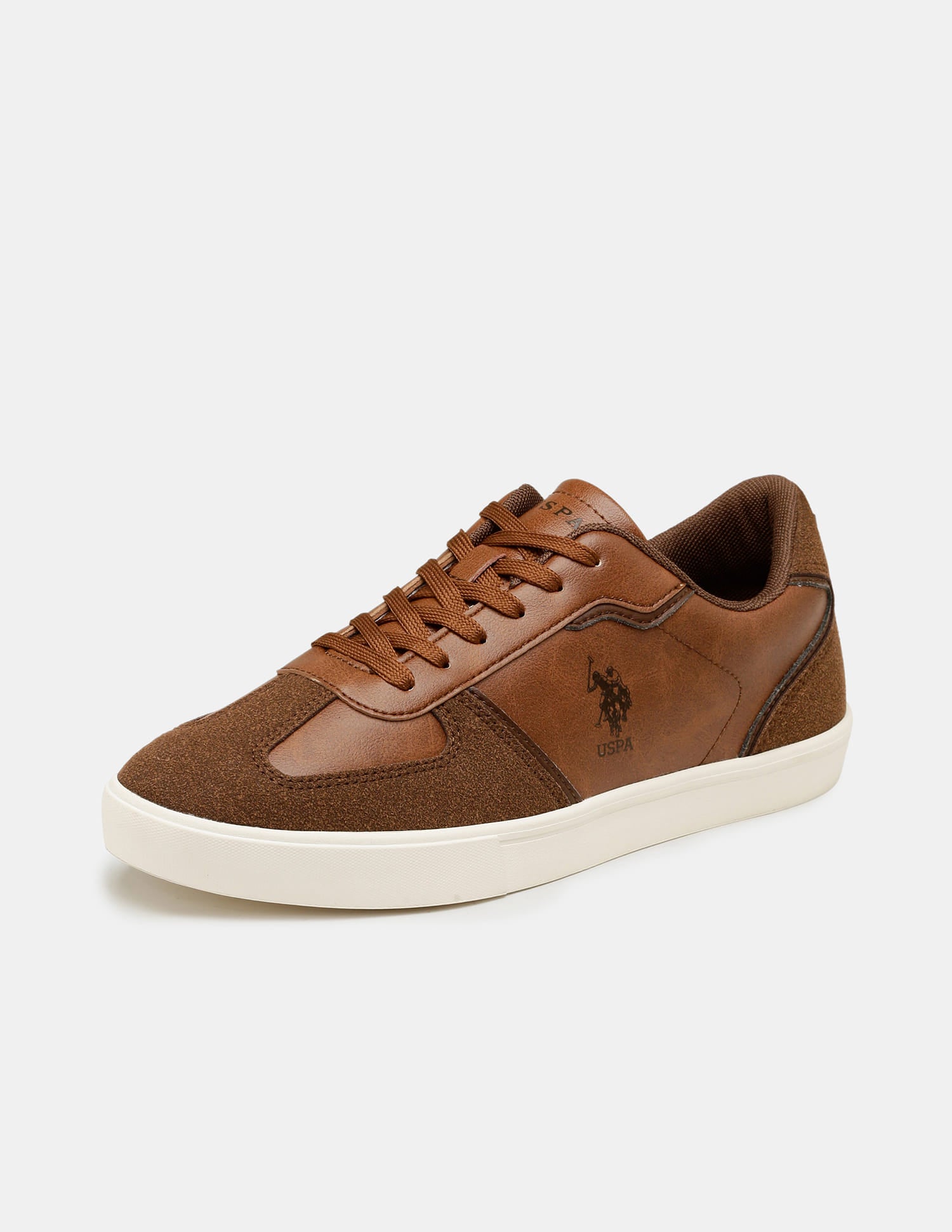 Men Lace-Ups Round Toe Oberon Sneakers Tan - U.S. Polo Assn. India | Large