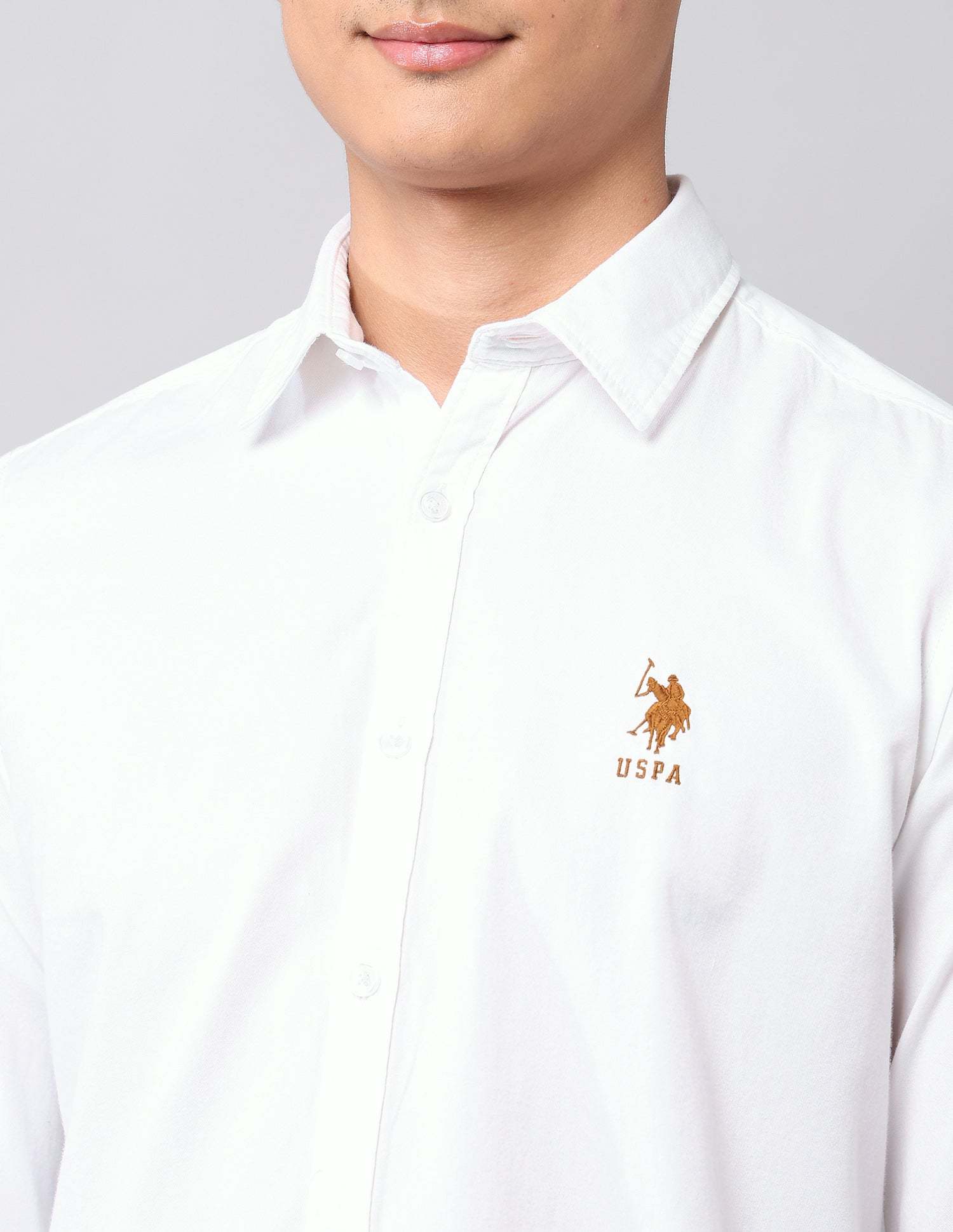 Twill Pure Cotton Shirt White - U.S. Polo Assn. India | Large