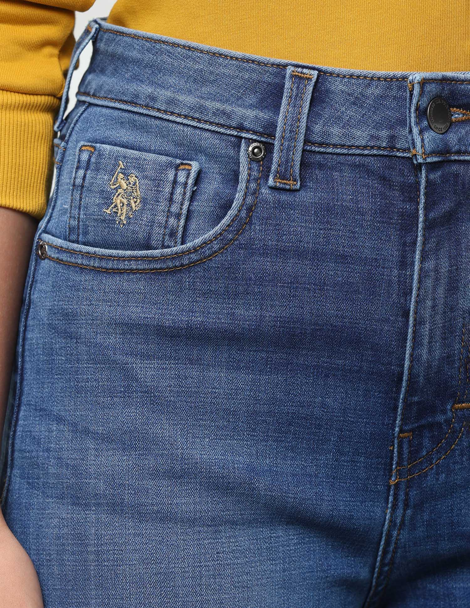 High Rise Ultra Wideleg Fit Jeans Dark Blue - U.S. Polo Assn. India | Large
