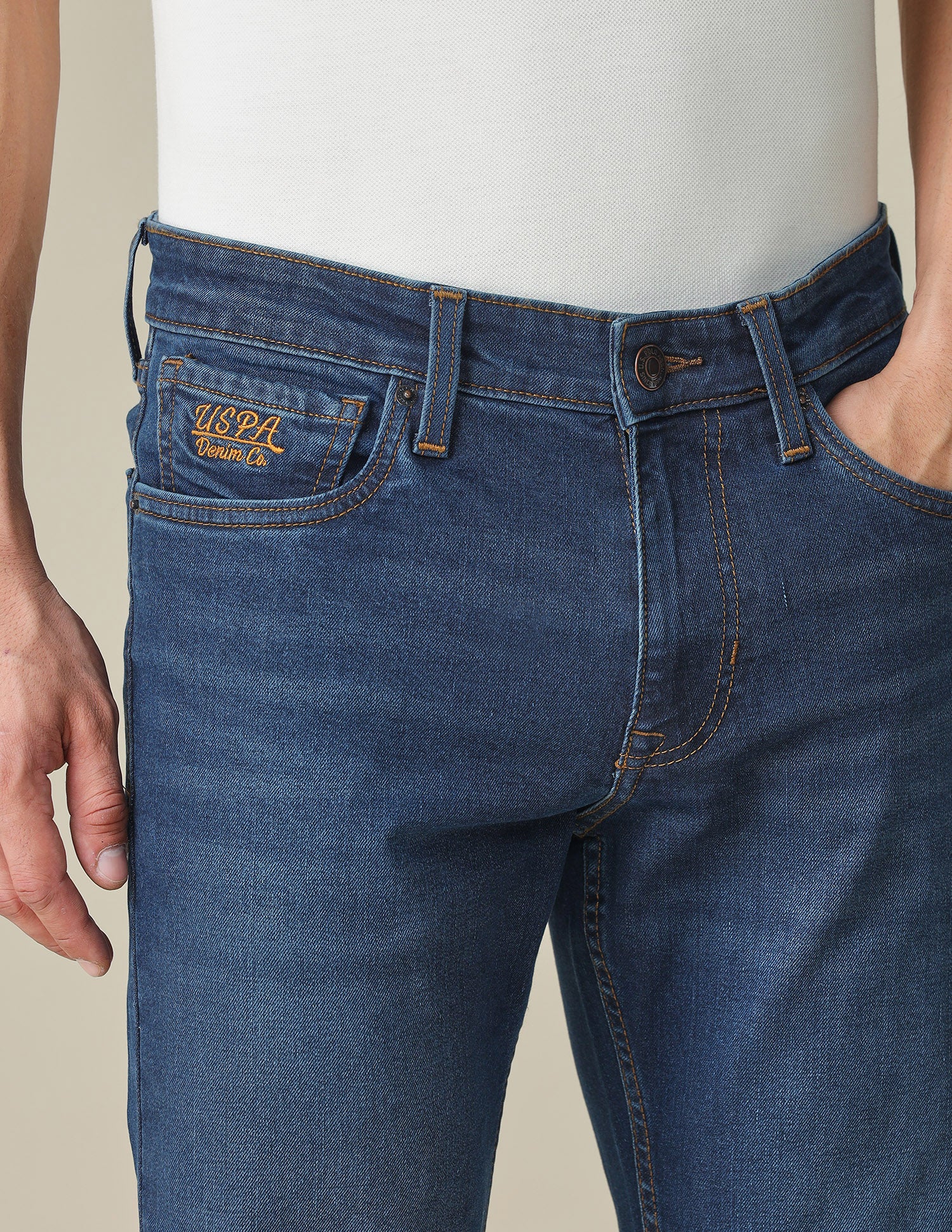 Brandon Slim Tapered Fit Mid Rise Jeans Indigo - U.S. POLO ASSN. | Large