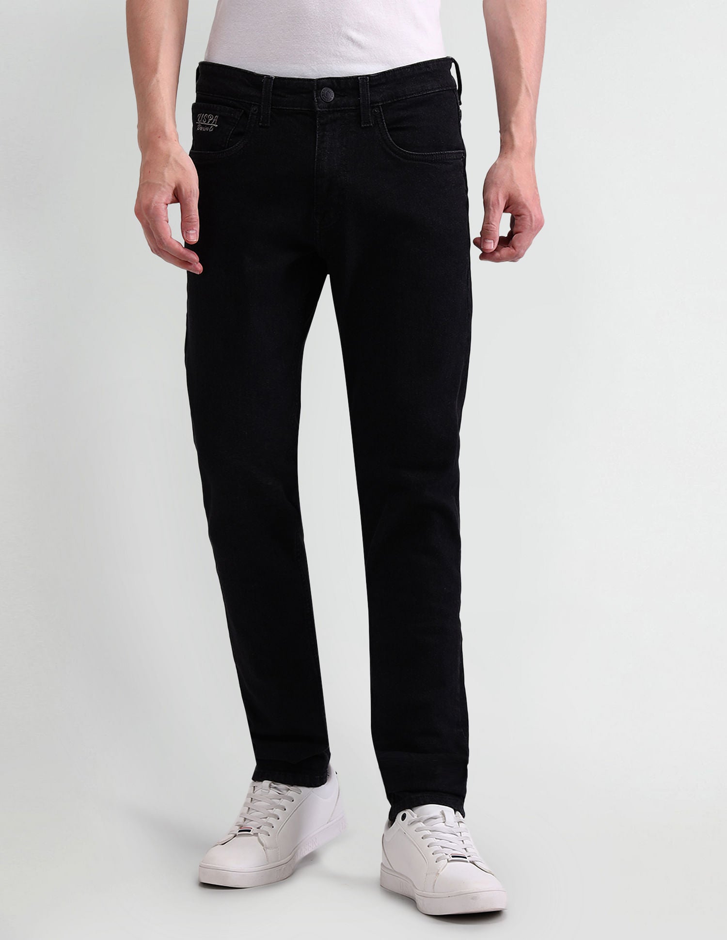 Brandon Slim Tapered Black Jeans Black - U.S. Polo Assn. India | Large
