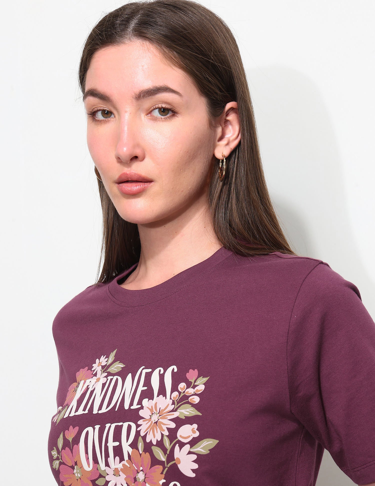 Boxy Fit Floral Printed T-Shirt Purple - U.S. Polo Assn. India | Large