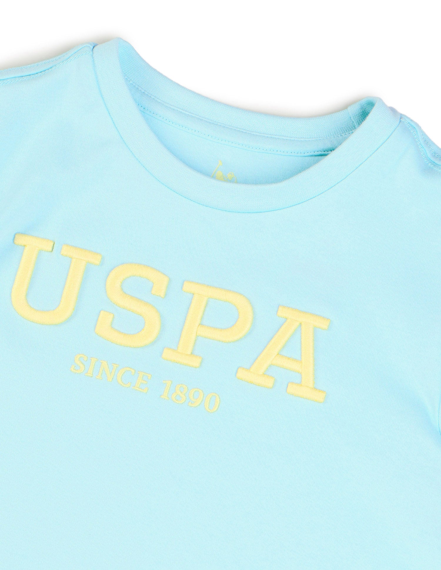 Boys Brand Printed Regular Fit T-Shirt Light Blue - U.S. POLO ASSN. | Large