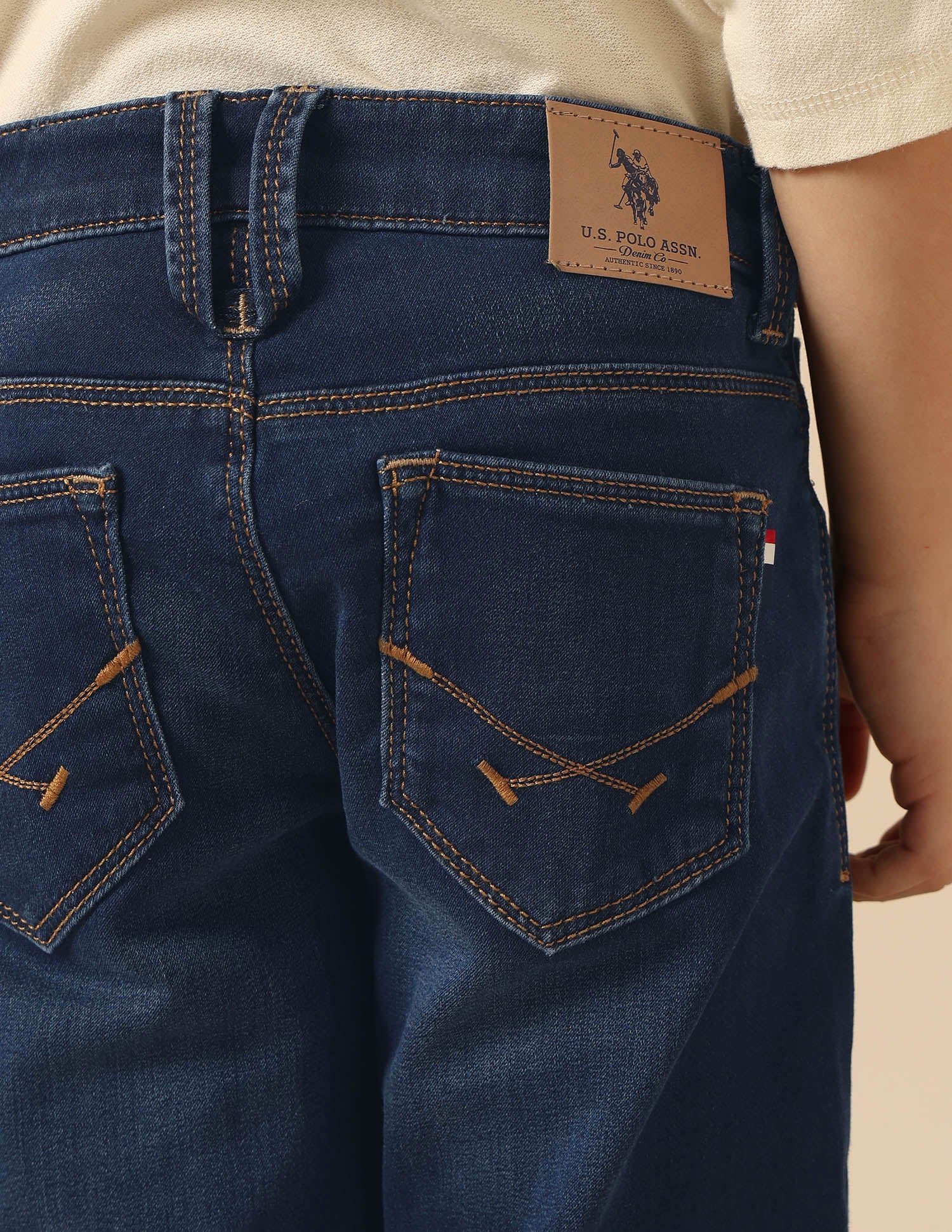 Boys Slim Fit Mid Rise Jeans Medium Wash - U.S. POLO ASSN. | Large