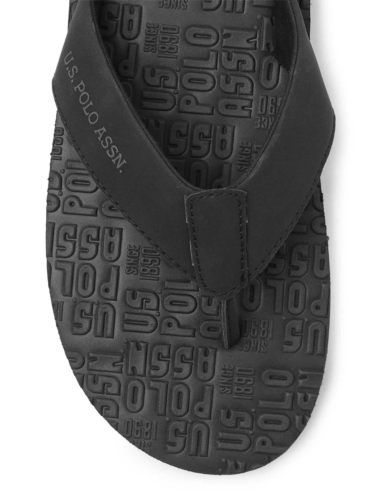 Rodri 2.0 Brand Embossed Flip Flops Black - U.S. Polo Assn. India | Large