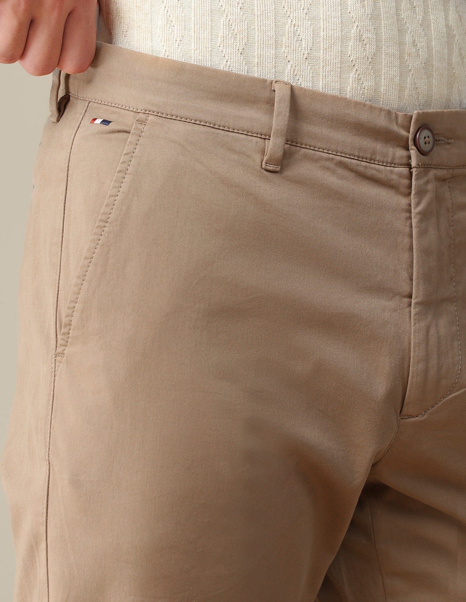 Riley straight fit Twill Trousers Tan - U.S. Polo Assn. India | Large