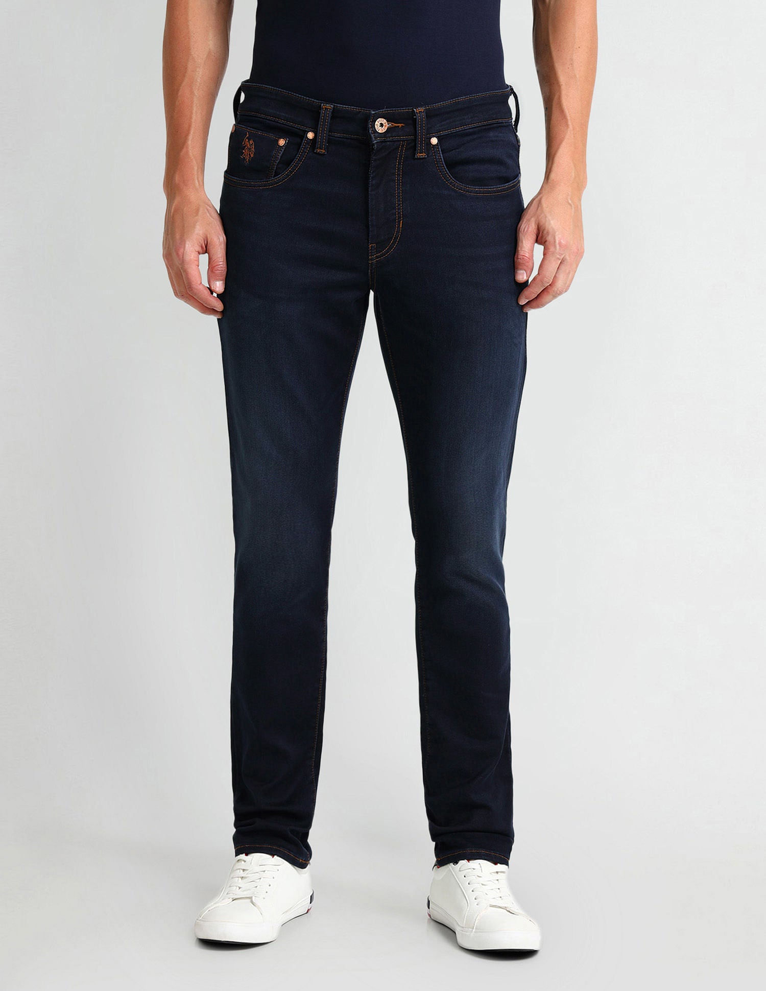 Slim Tapered Fit Blue Jeans Dark-Blue - U.S. POLO ASSN. | Large