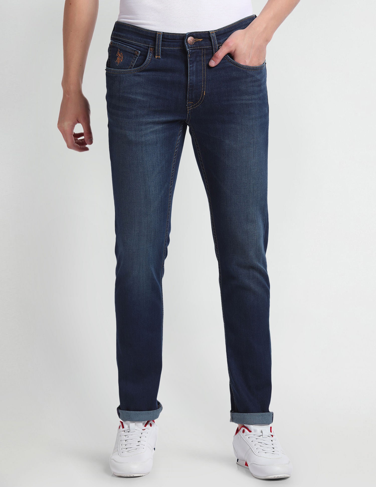 Regallo Skinny Fit Blue Jeans Blue - U.S. Polo Assn. India | Large