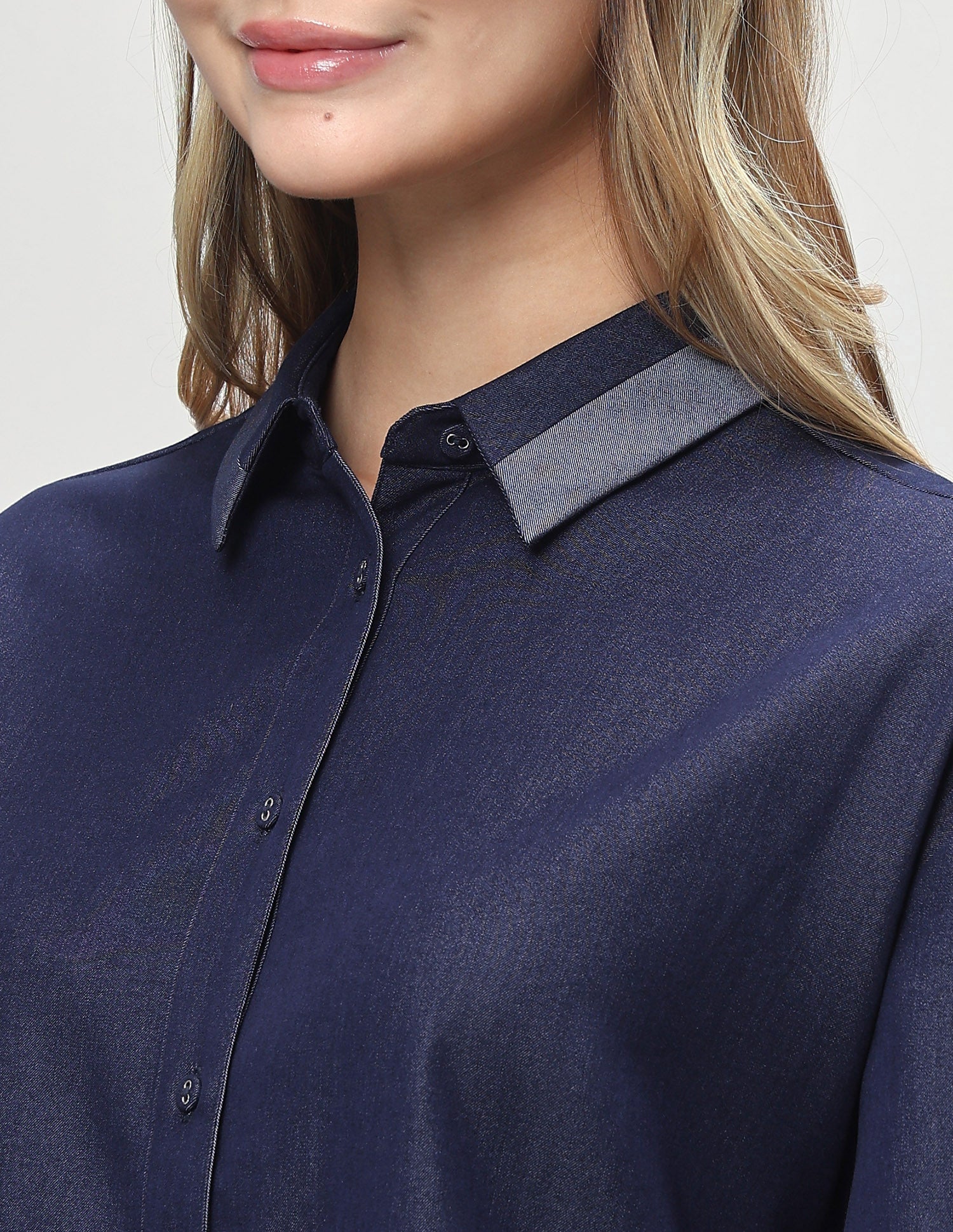 Solid Boxy Fit Shirt Blue - U.S. Polo Assn. India | Large