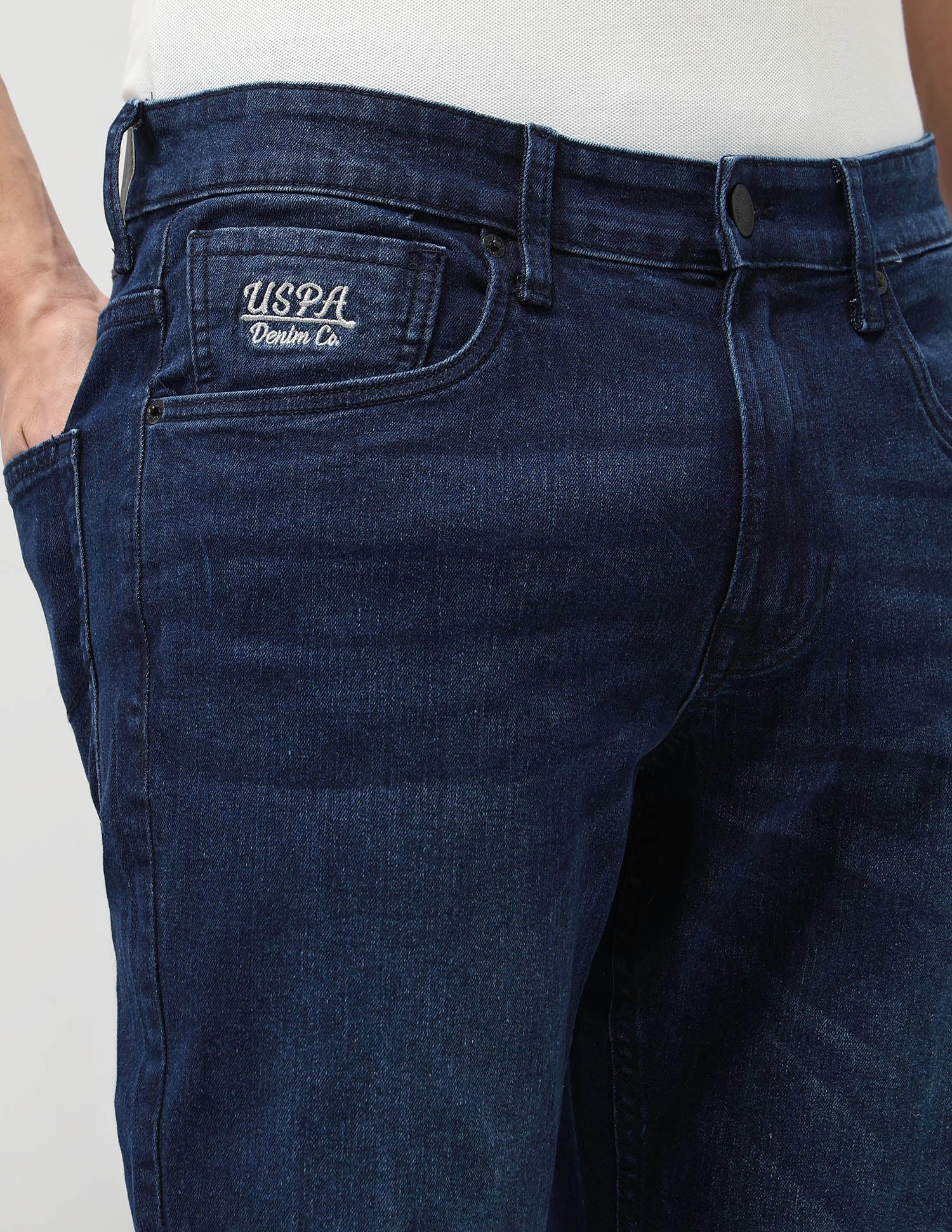 Brandon Slim Tapered Fit Blue Jeans Blue - U.S. Polo Assn. India | Large