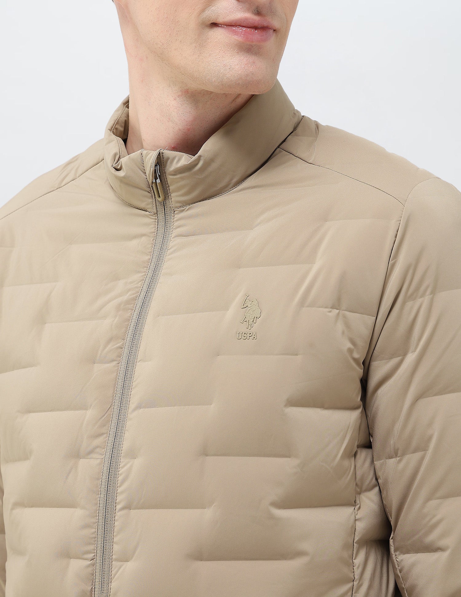 Mock Collar Regular Fit Smartheat Jacket Camel - U.S. POLO ASSN. | Large