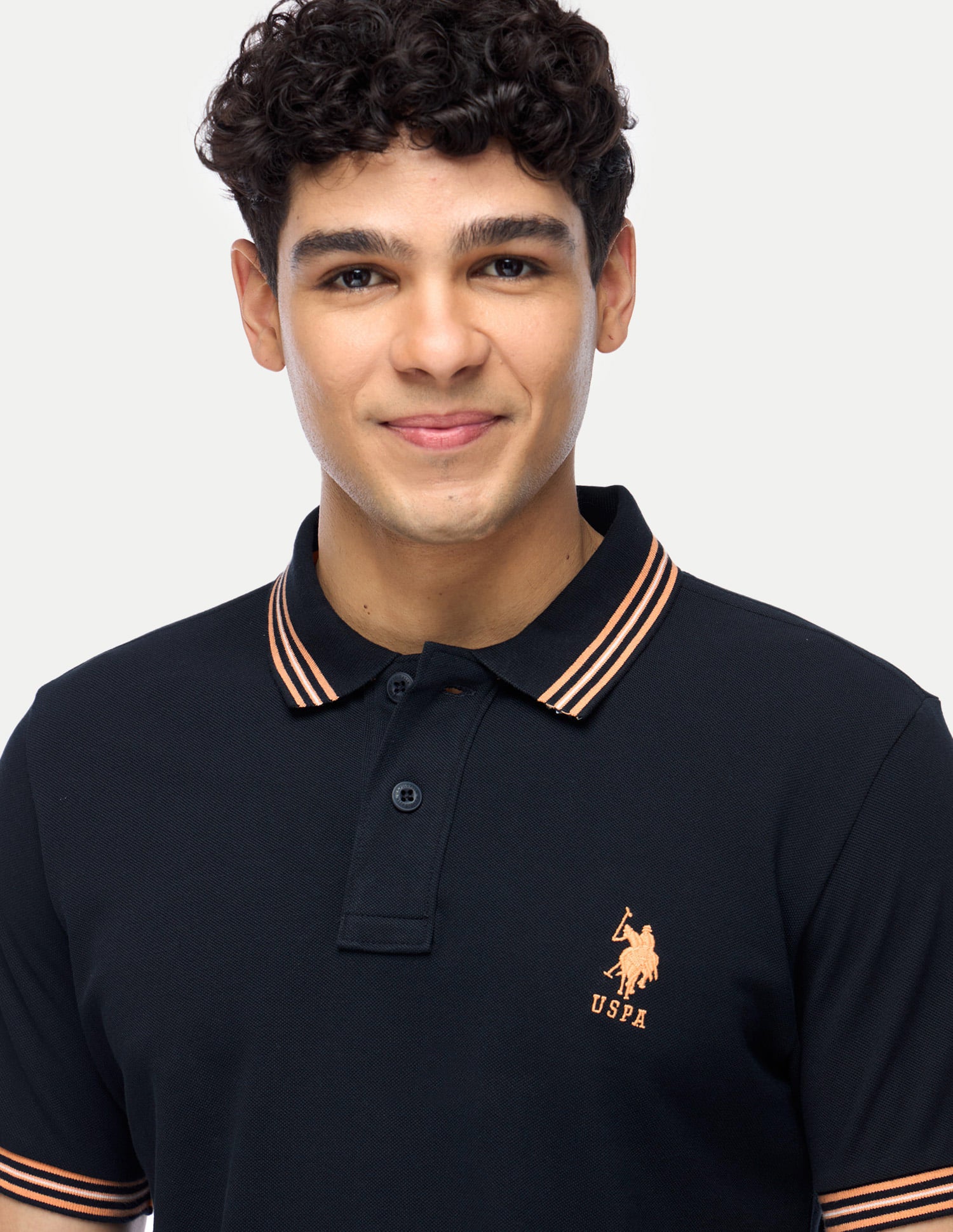 Solid Pure Cotton Polo Shirt Black - U.S. Polo Assn. India | Large
