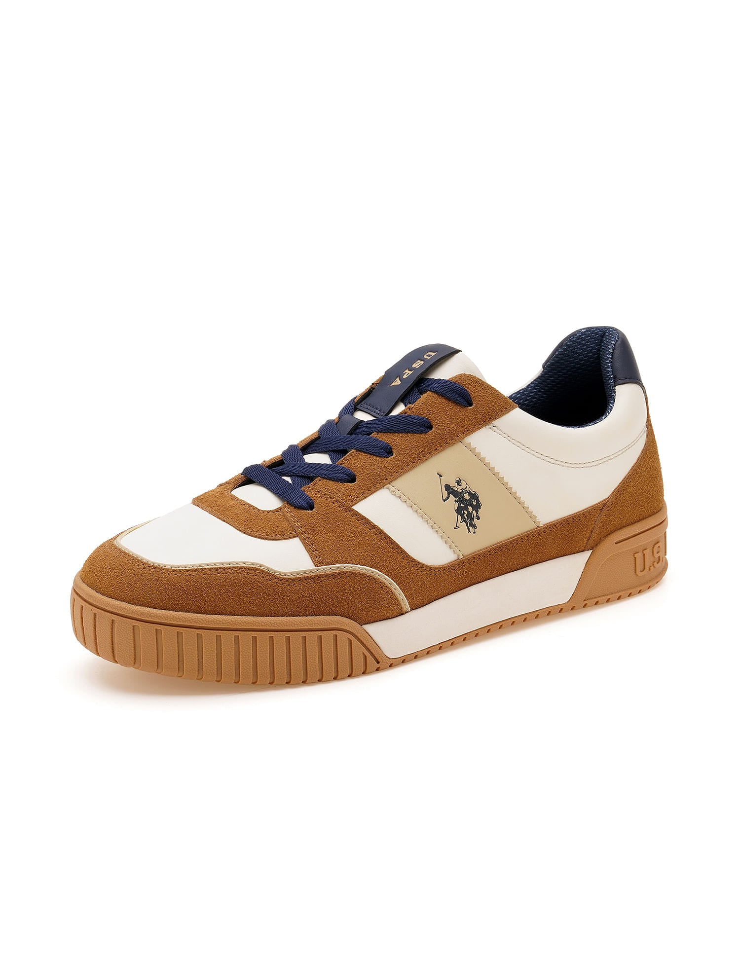 Men Rever Colourblocked Sneakers Brown - U.S. Polo Assn. India | Large