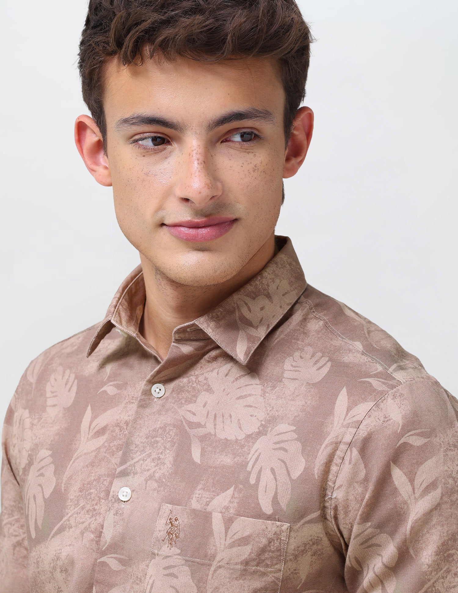 Tropical Printed Regular Fit Shirt Rust - U.S. Polo Assn. India | Large