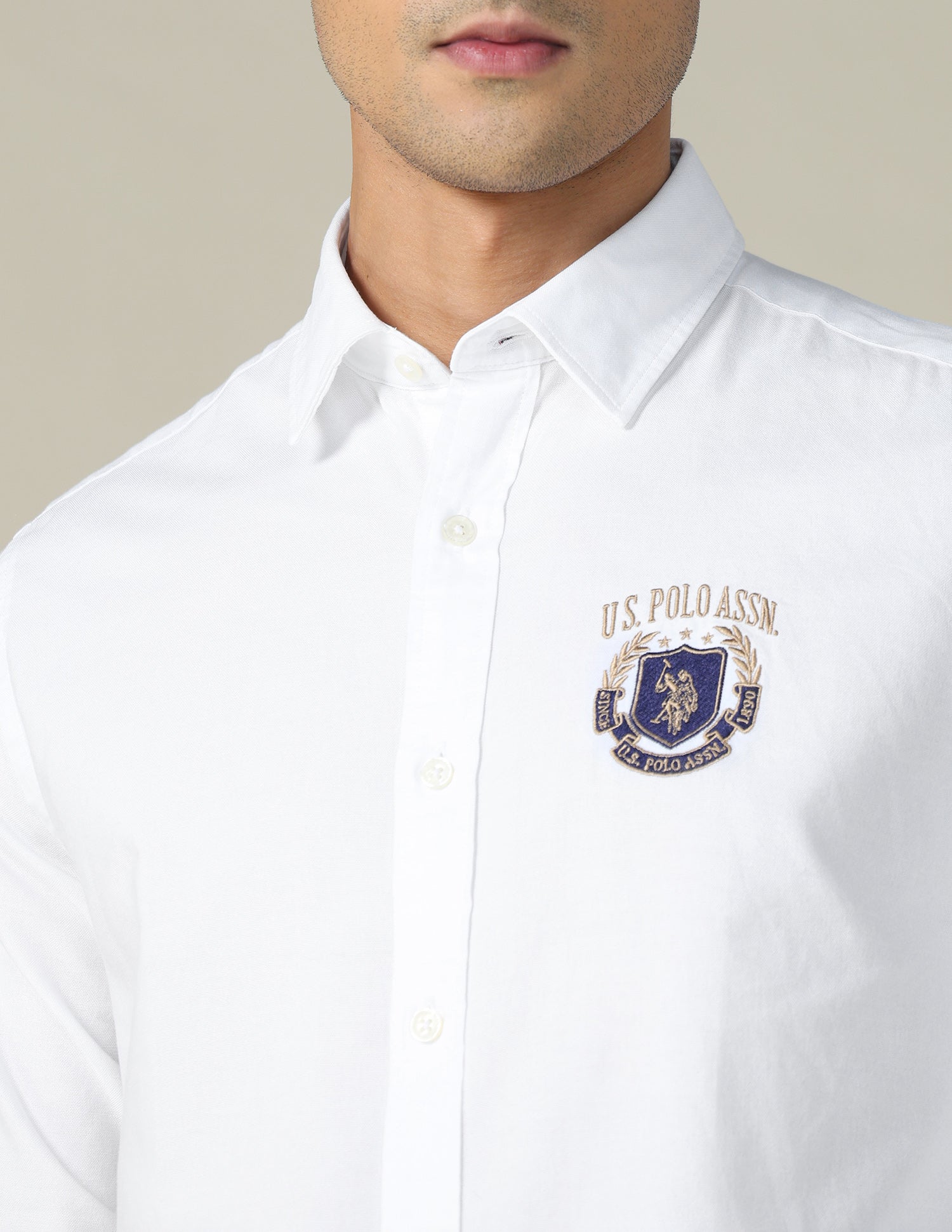 Oxford Tailored Fit Shirt White - U.S. POLO ASSN. | Large