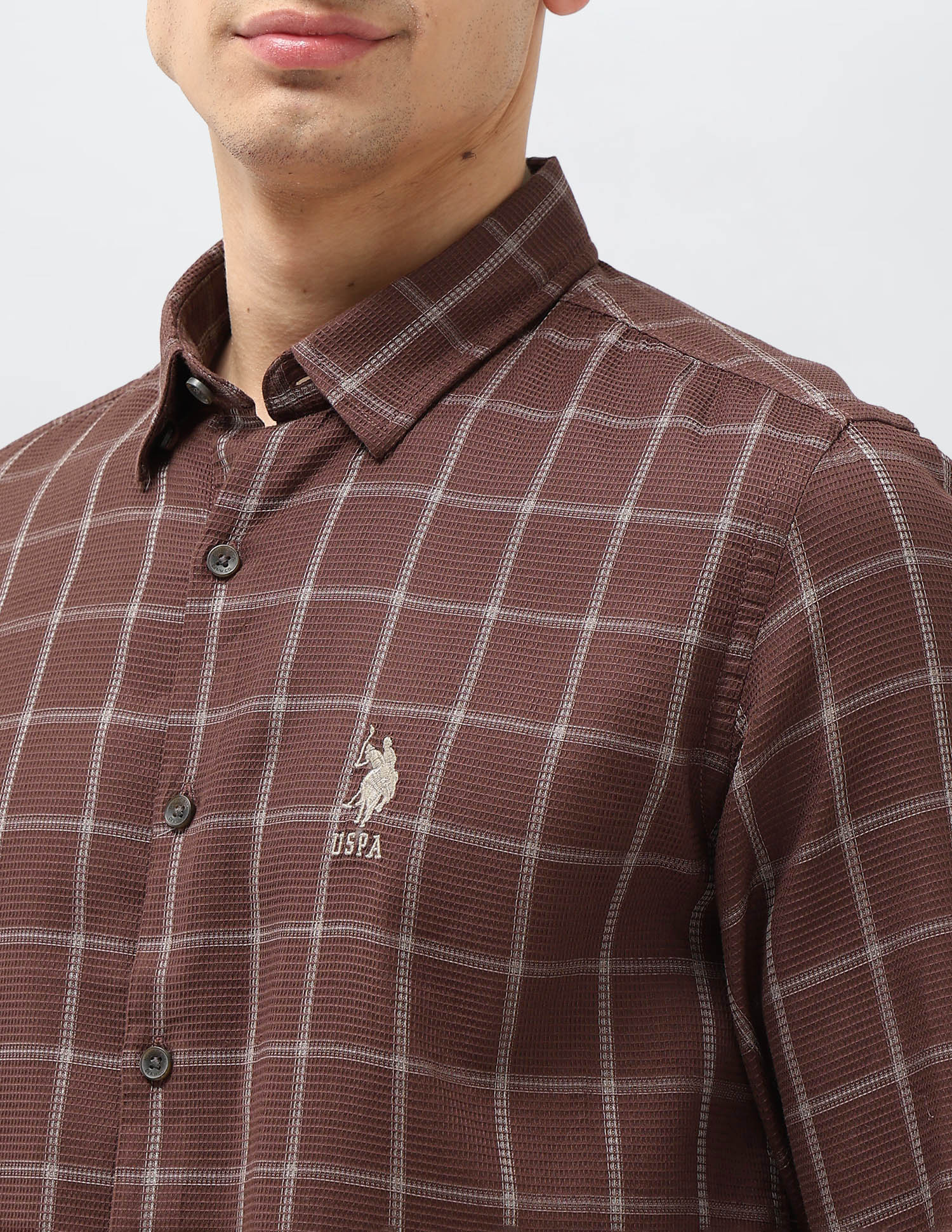 Slim Fit Monochrome Shirt Rust - U.S. POLO ASSN. | Large