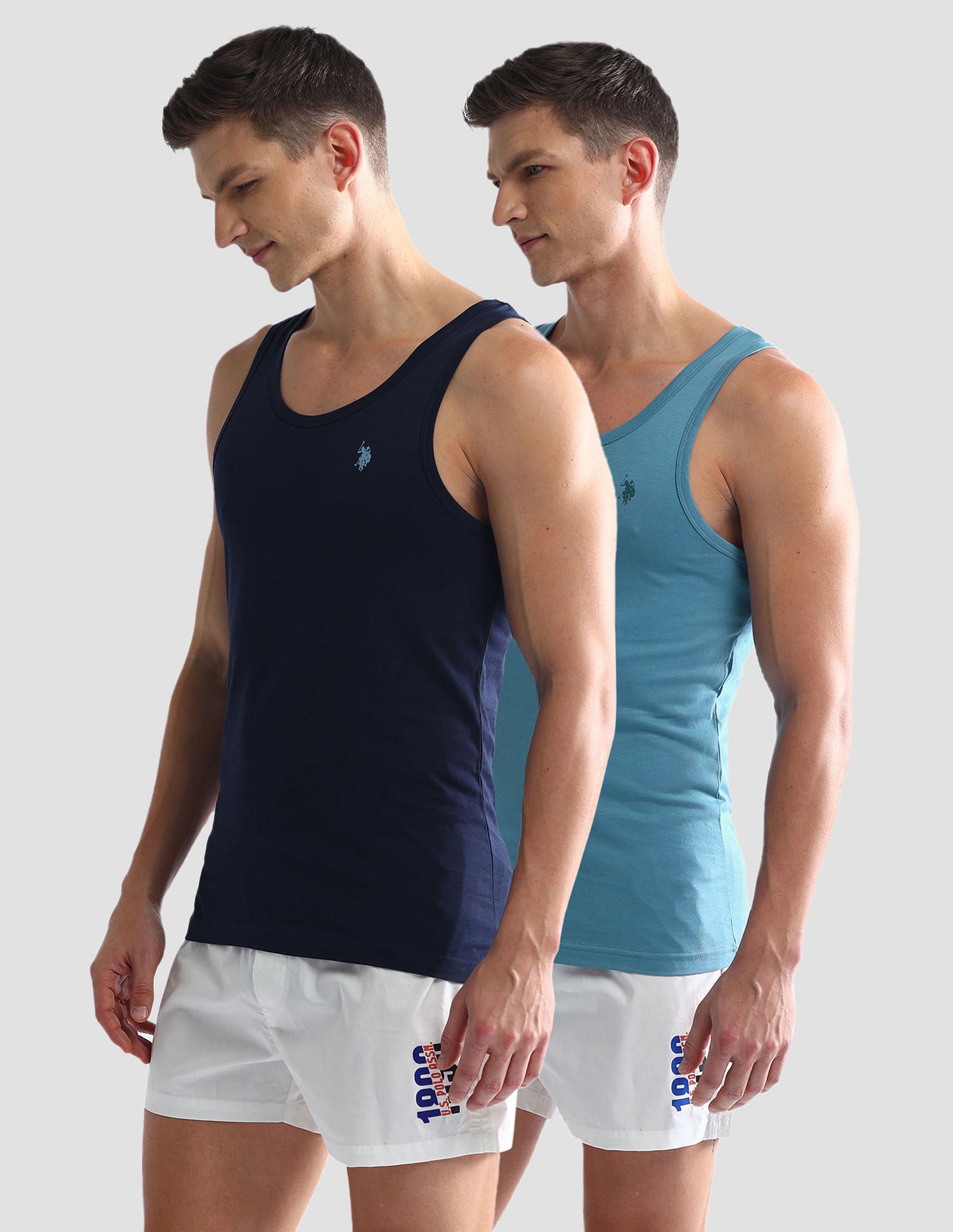 Solid Cotton OEV03 Vest - Pack Of 2 Navy and Blue - U.S. POLO ASSN. | Large
