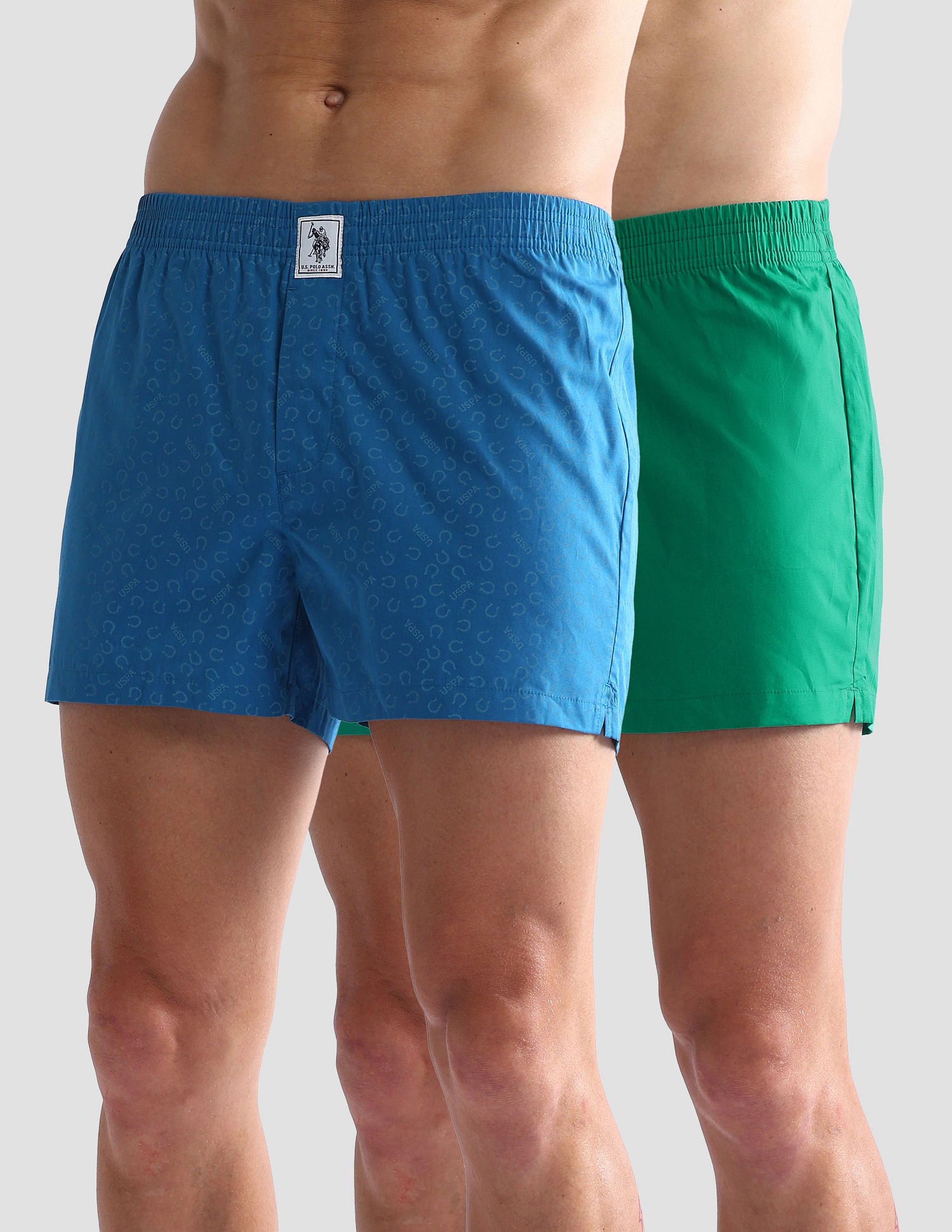 Mid Rise Soft Cotton OEX02 Boxers - Pack Of 2 Green and Blue - U.S. POLO ASSN. | Large