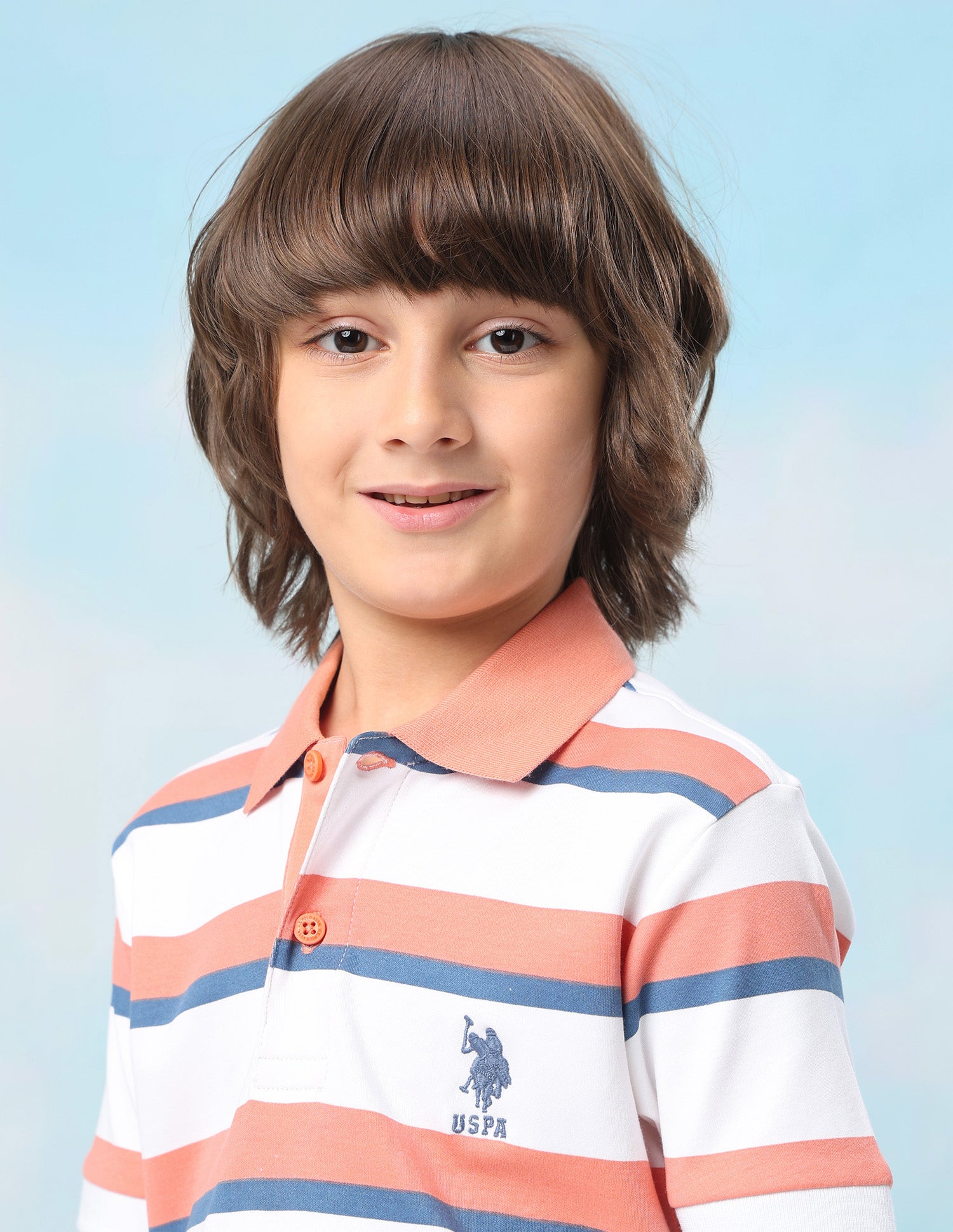 Horizontal Striped Regular Fit Polo Shirt Orange - U.S. Polo Assn. India | Large