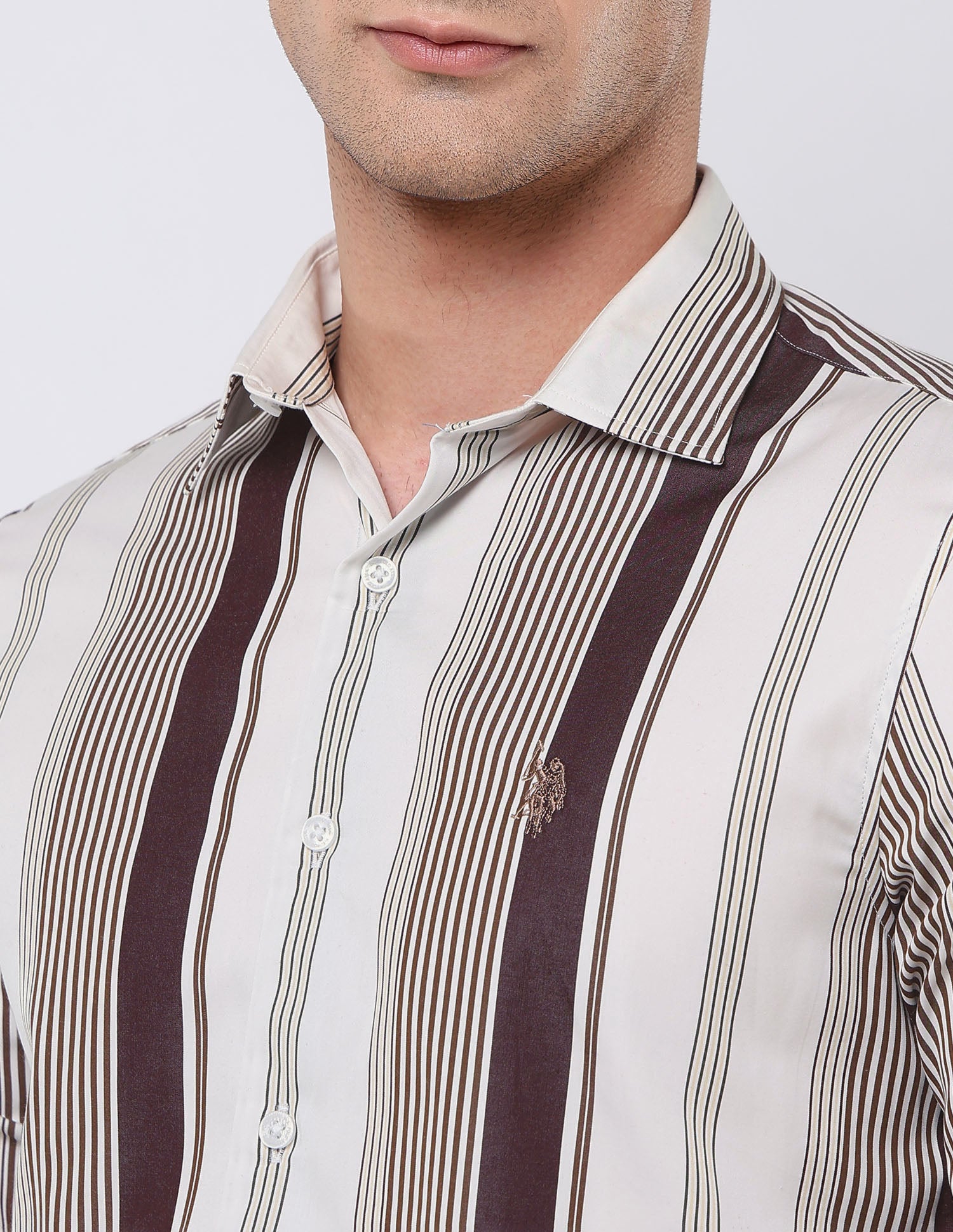 Vertical Striped 135Th Rwn Theatre Shirt Wine - U.S. POLO ASSN. | Large