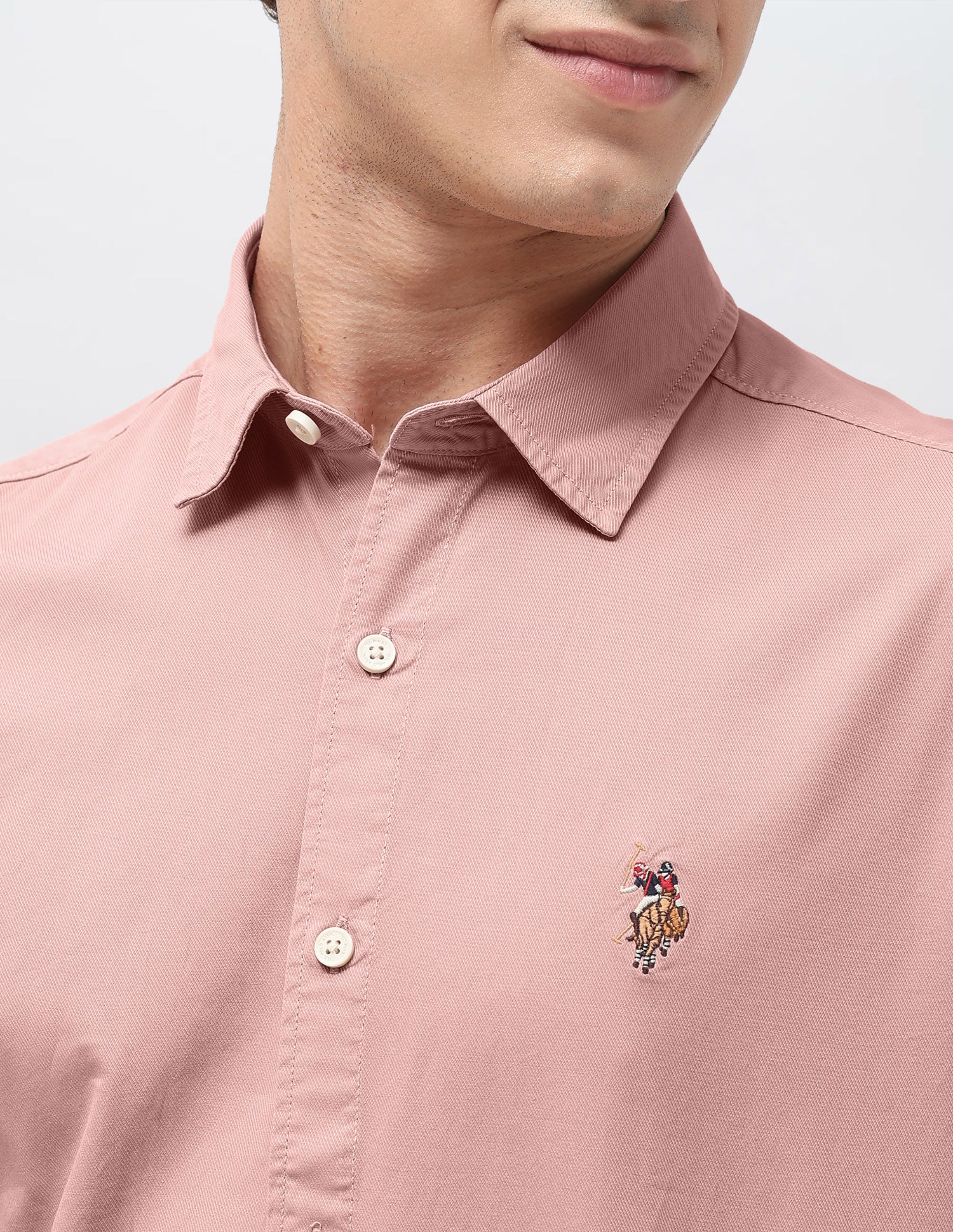 Regular Fit Twill Shirt Pink - U.S. Polo Assn. India | Large