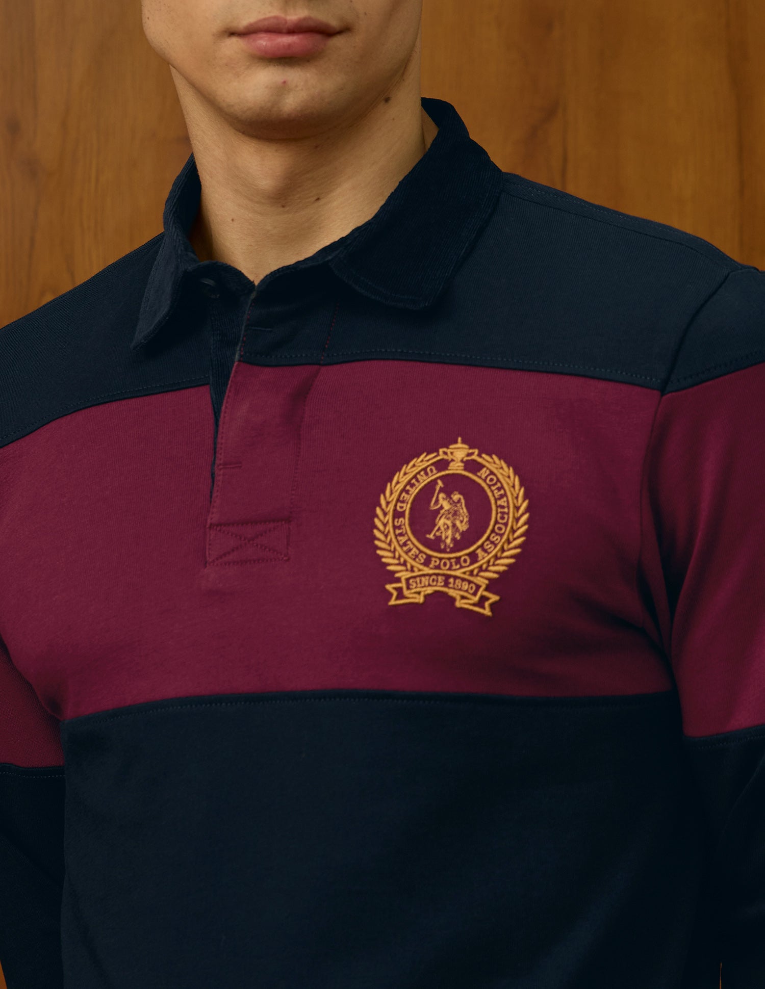 Colourblocked Varsity Polo Shirt Dark Red - U.S. POLO ASSN. | Large
