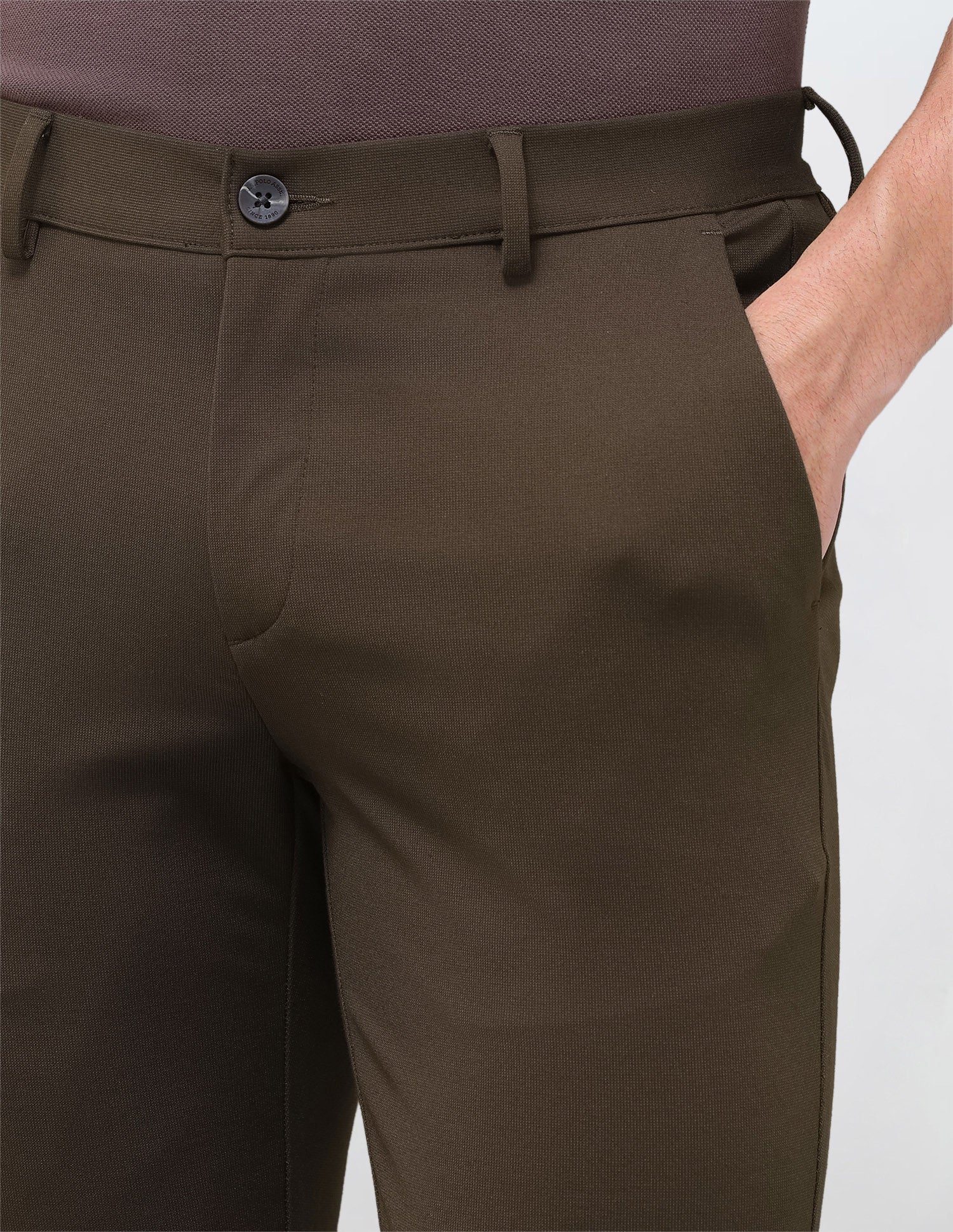 Austin Slim Fit Mid Rise Trousers Brown - U.S. Polo Assn. India | Large