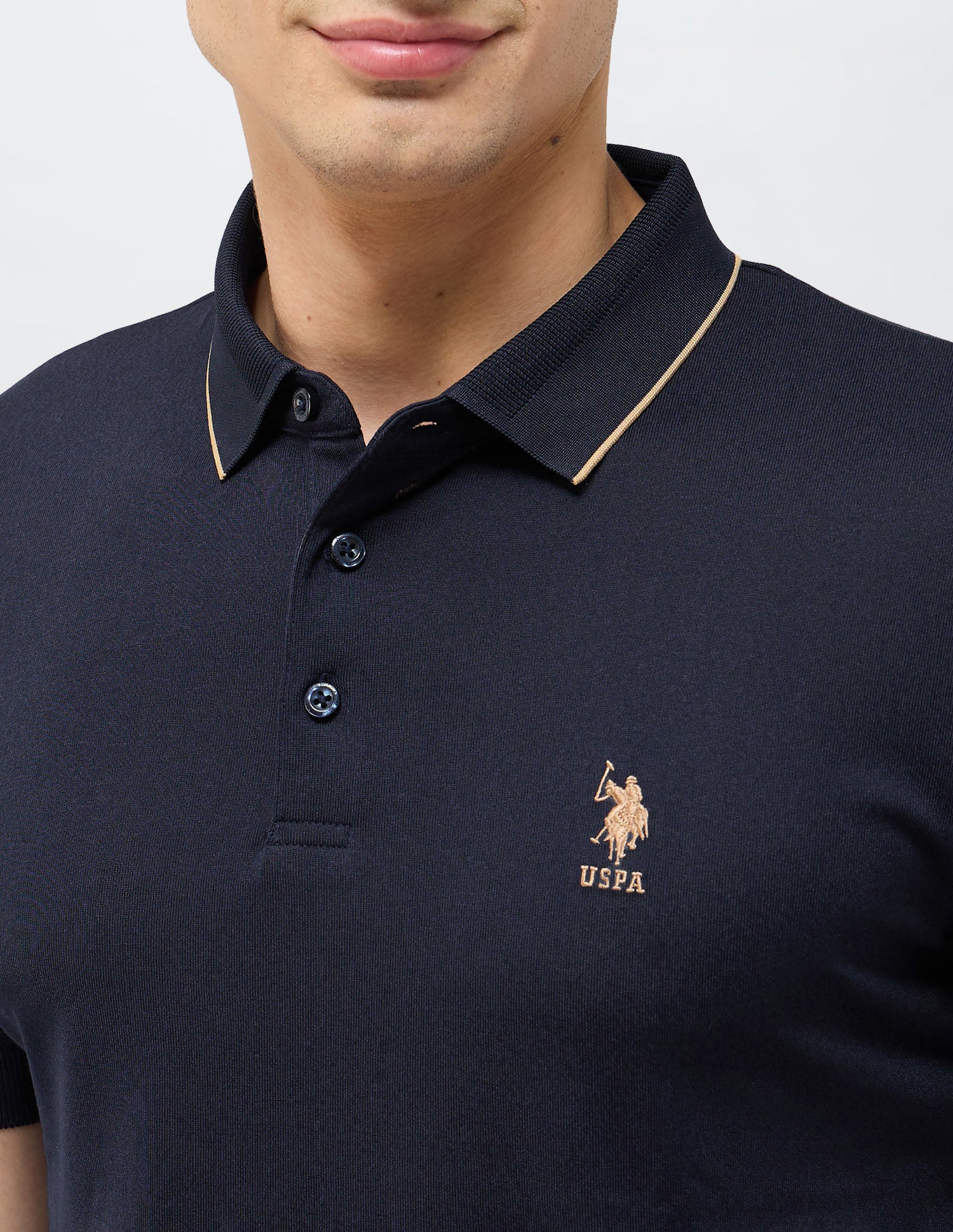 Solid Slim Fit Polo Shirt Navy - U.S. POLO ASSN. | Large
