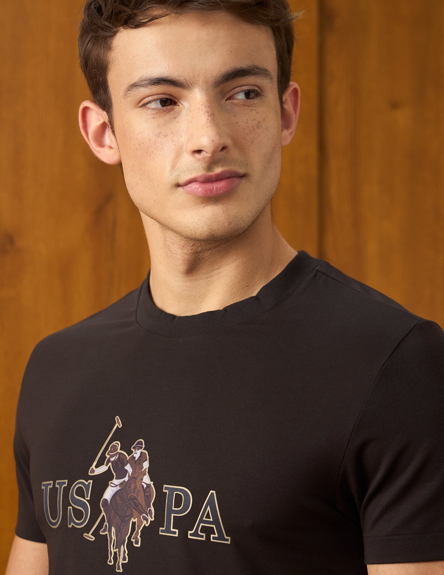 Brand Printed Slim Fit T-Shirt Dark Brown - U.S. Polo Assn. India | Large