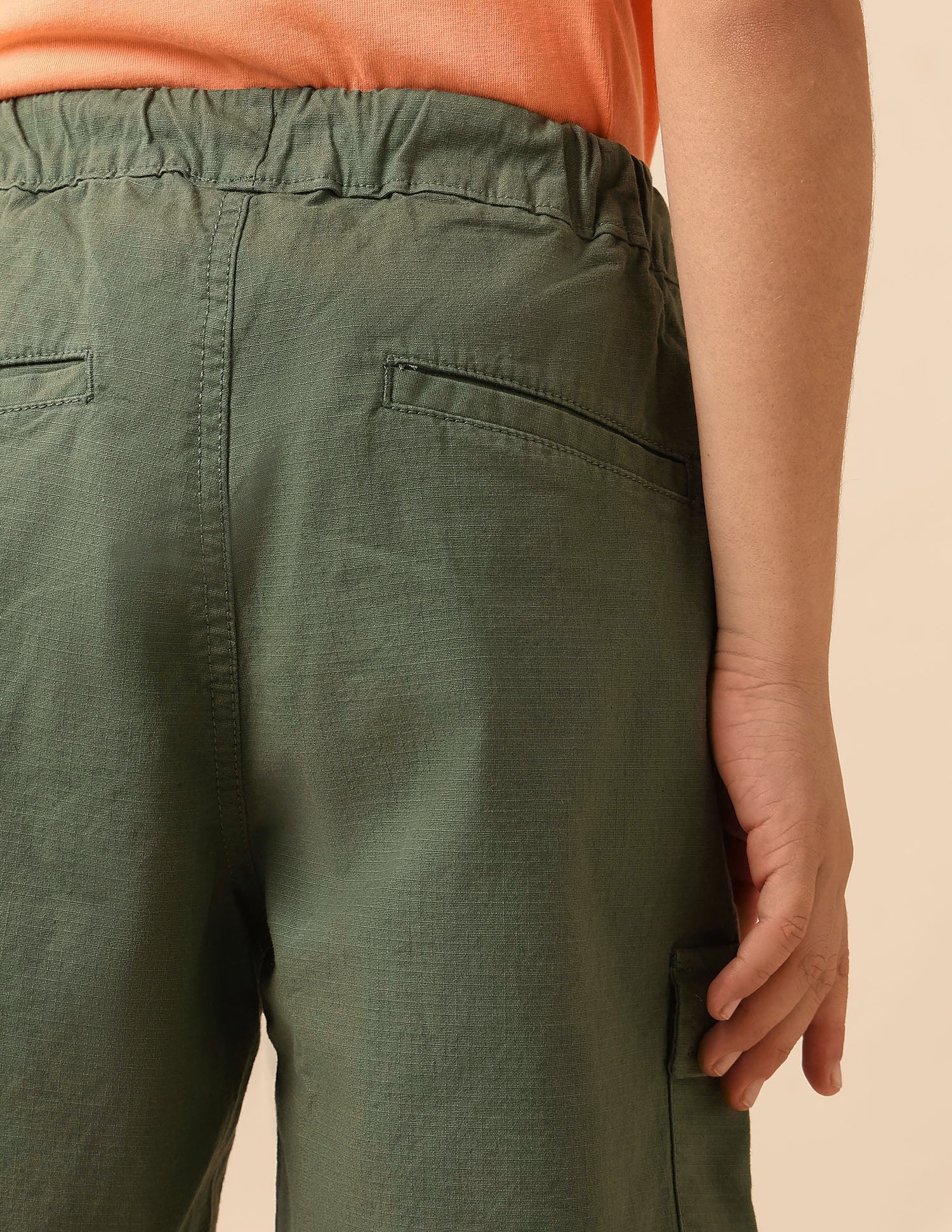 Boys Relaxed Fit Textured Cargo Shorts Green - U.S. POLO ASSN. | Large