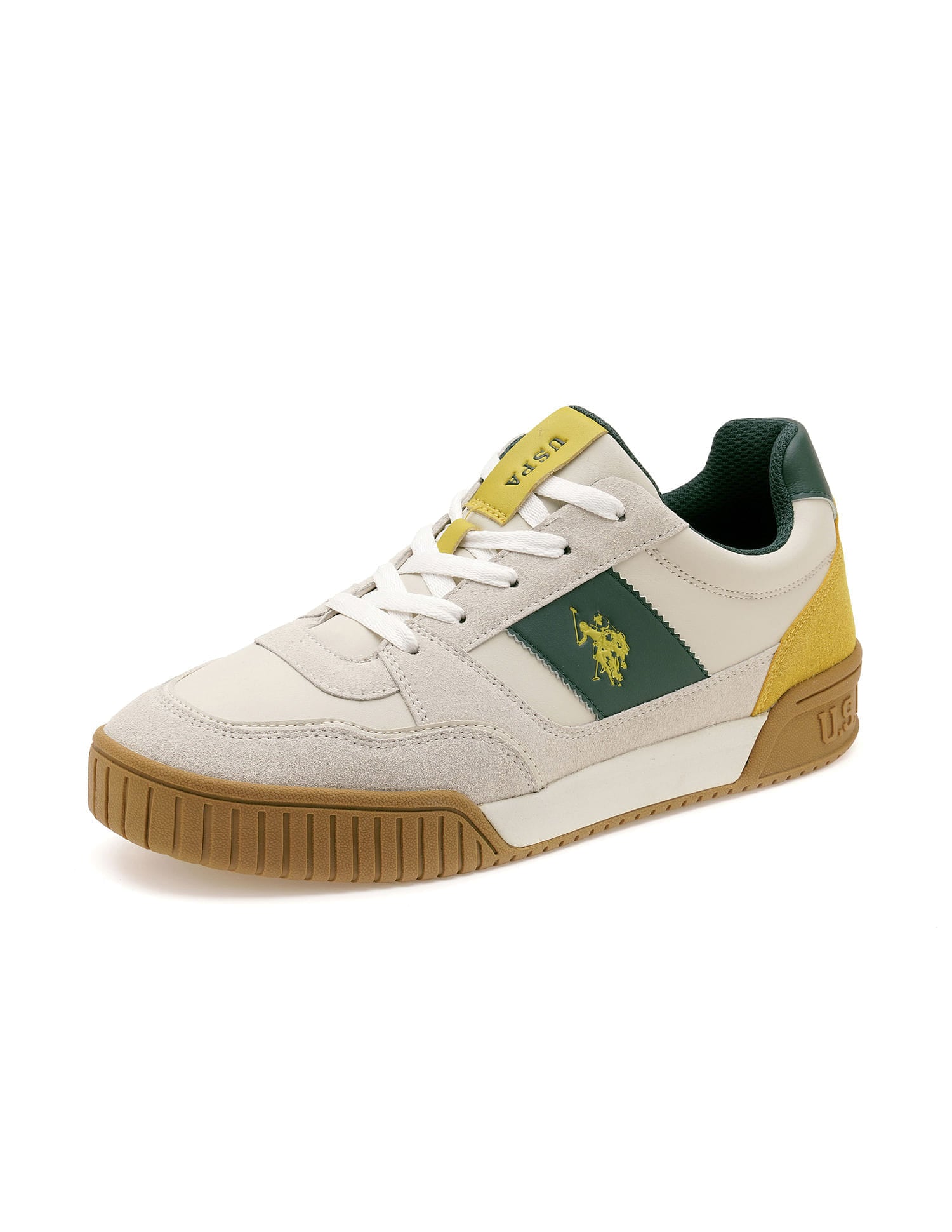 Rever 2.0 Colourblocked Suede Sneakers Off white - U.S. Polo Assn. India | Large